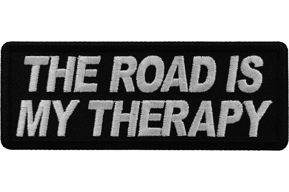 THE ROAD IS MY THERAPY EMBROIDERED IRON ON PATCH