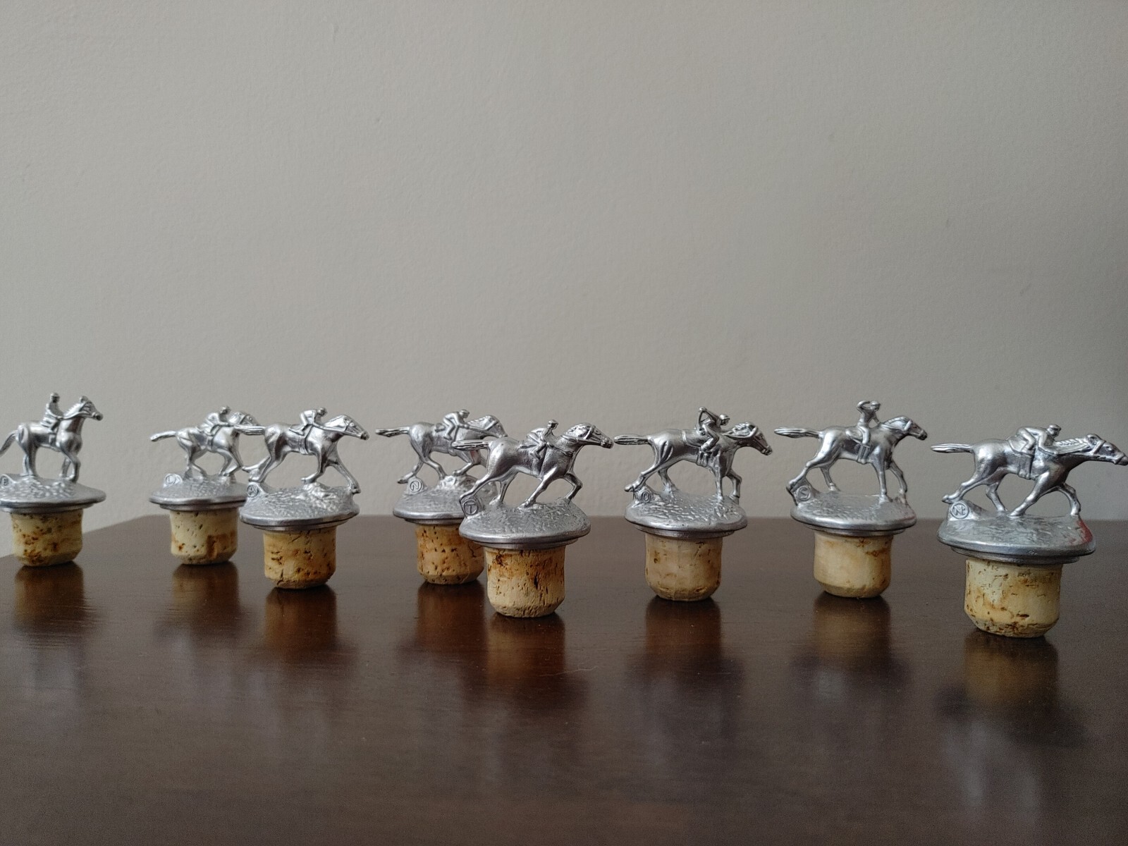 Blanton\'s Bourbon Full Set Chrome Silver Cork Stoppers Toppers