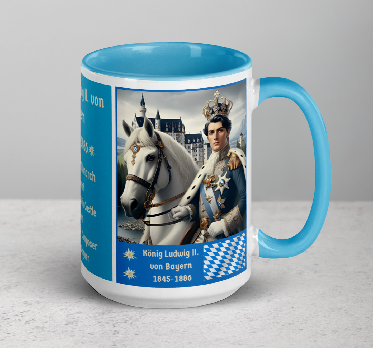 König Ludwig II. von Bayern Bavarian Monarch FAN Mug 15 oz Neuschwanstein Castle
