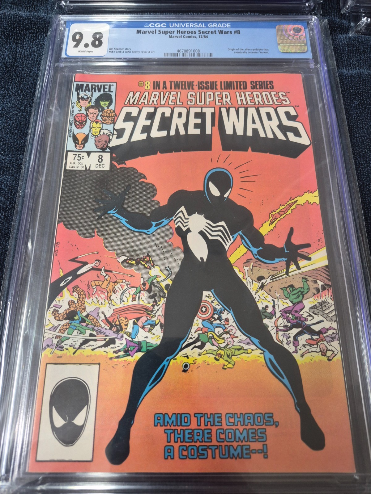 Marvel Super Heroes Secret Wars 8 1984 CGC 9.8 White Pages Origin Symbiote Venom