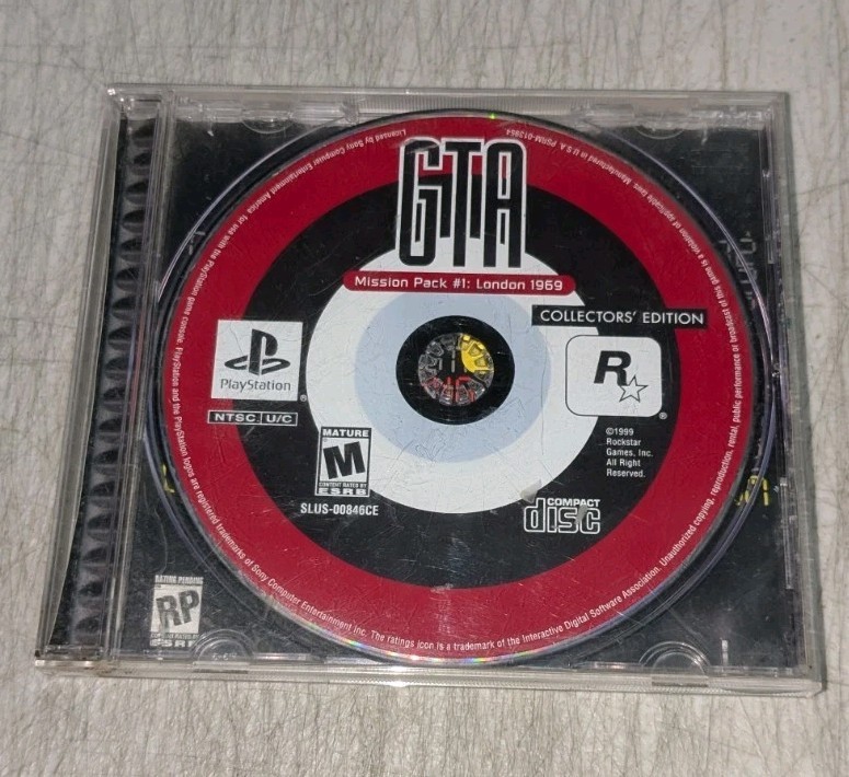 Grand Theft Auto Mission Pack #1: London 1969 (PlayStation PS) Disc w/ Case