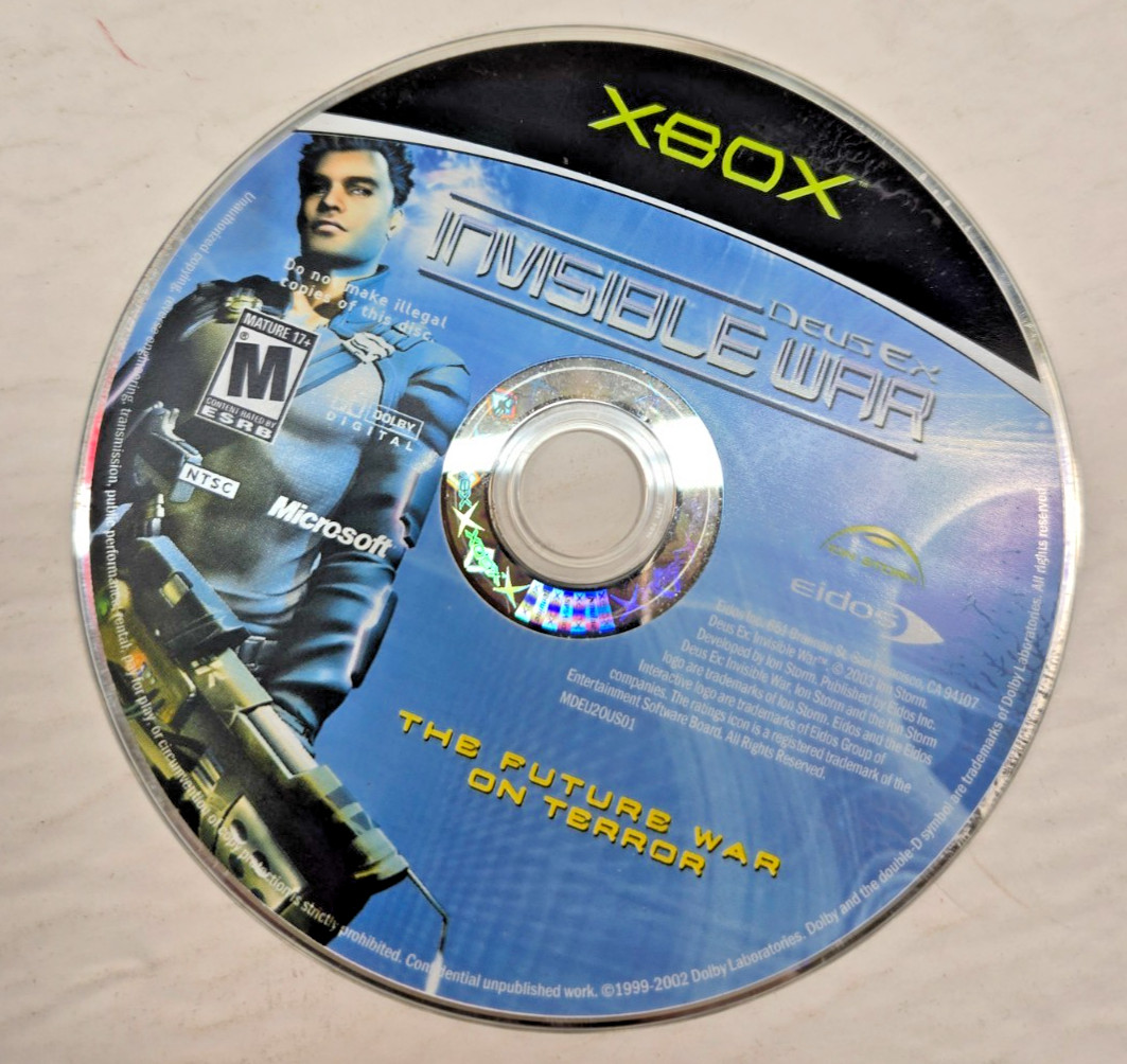 Deus Ex: Invisible War (Microsoft Xbox) Disc Only - Tested And Working