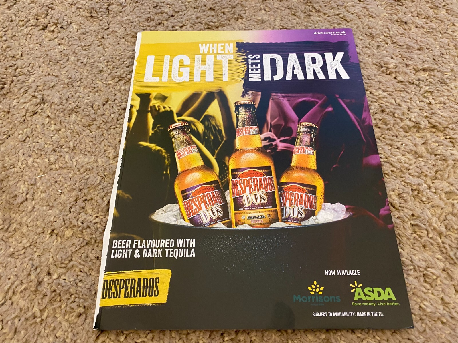 VBK20 ADVERT 11X8 DESPERADO DOS BEER FLAVOURED WITH LIGHT & DARK TEQUILA