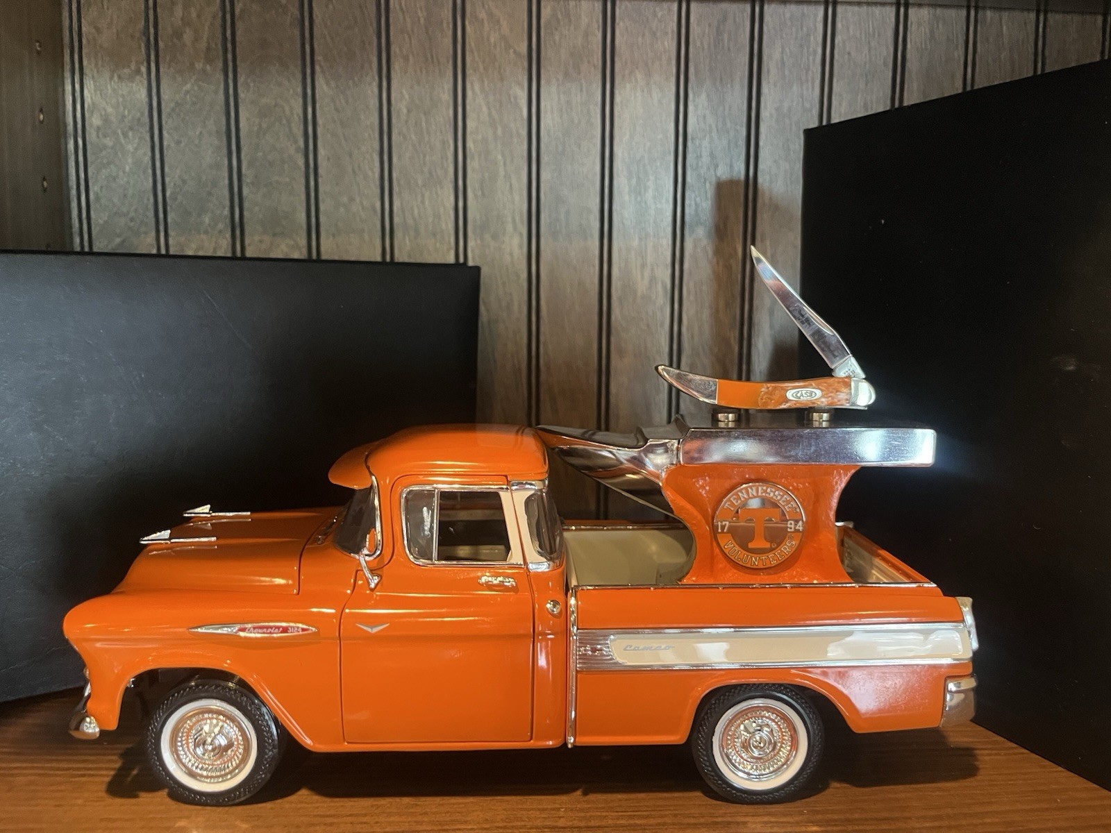 Case XX 1957 Chevy Cameo Truck And Tennessee Vol Display Anvil KnifeNot Included