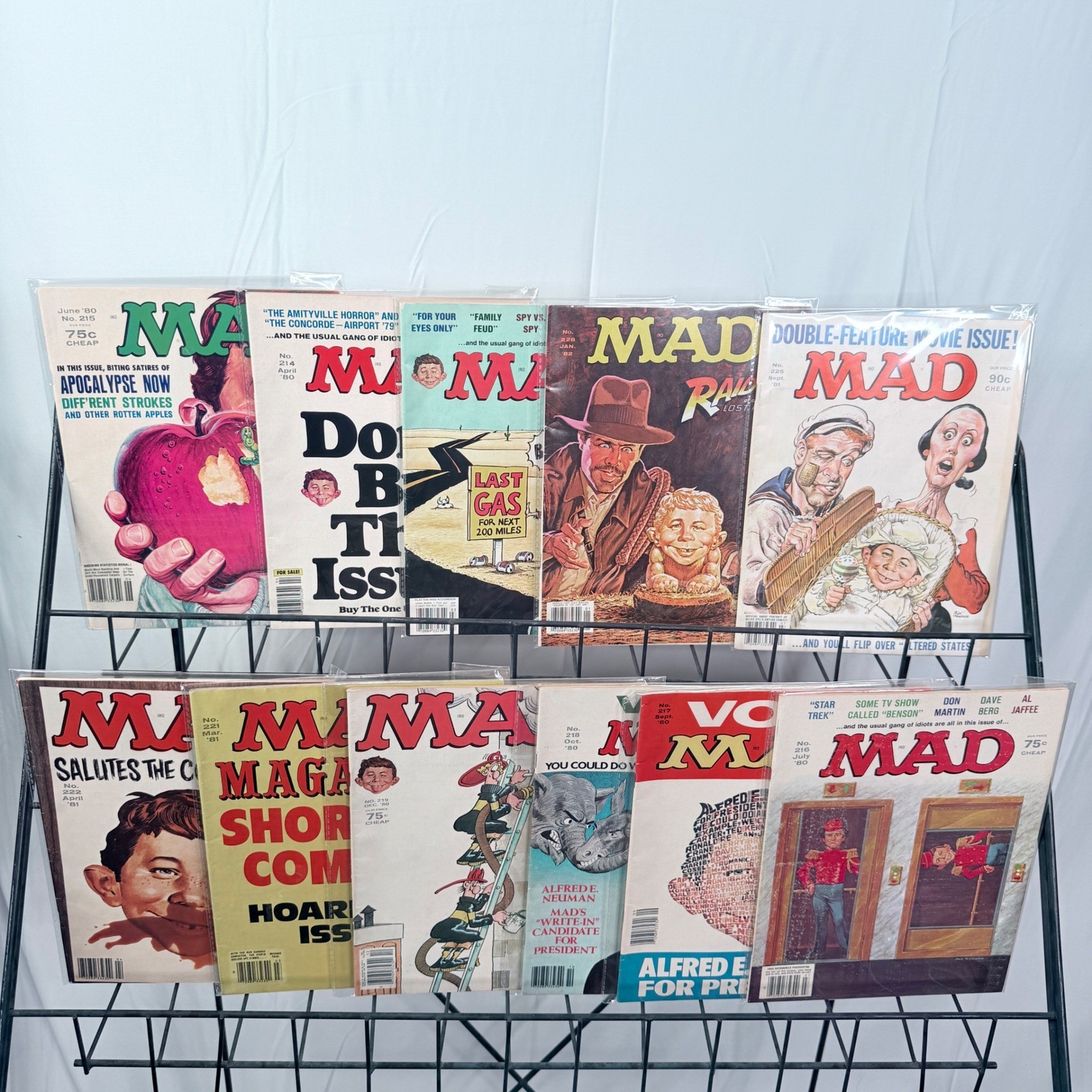 Vintage MAD Magazine 214-219 221-222 225 228-229 Lot 11 Issues 1980-82 Satire