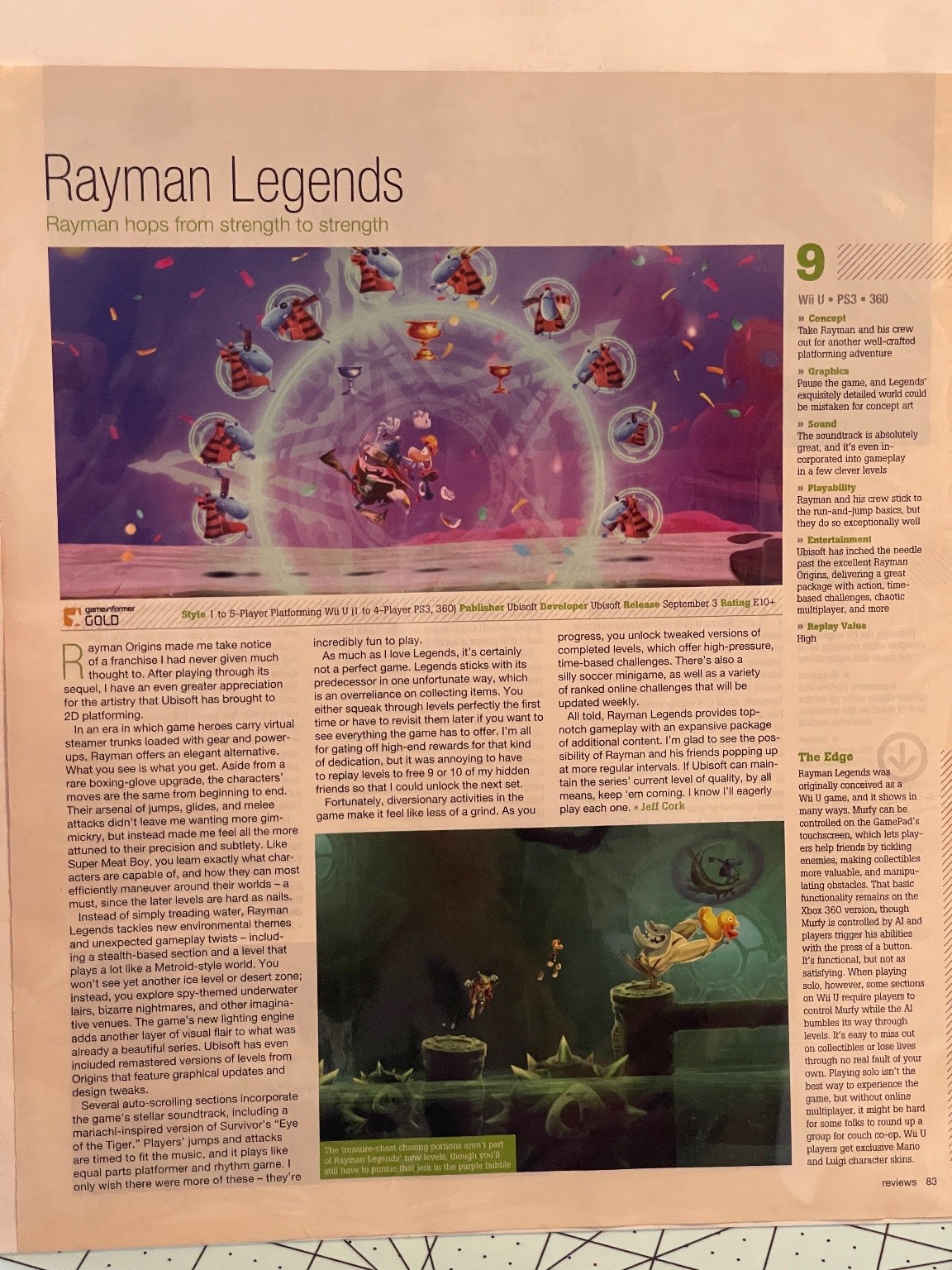 Rayman Legends Video Game Magazine Review 2013 Gaming Ephemera Wii U PS3 360