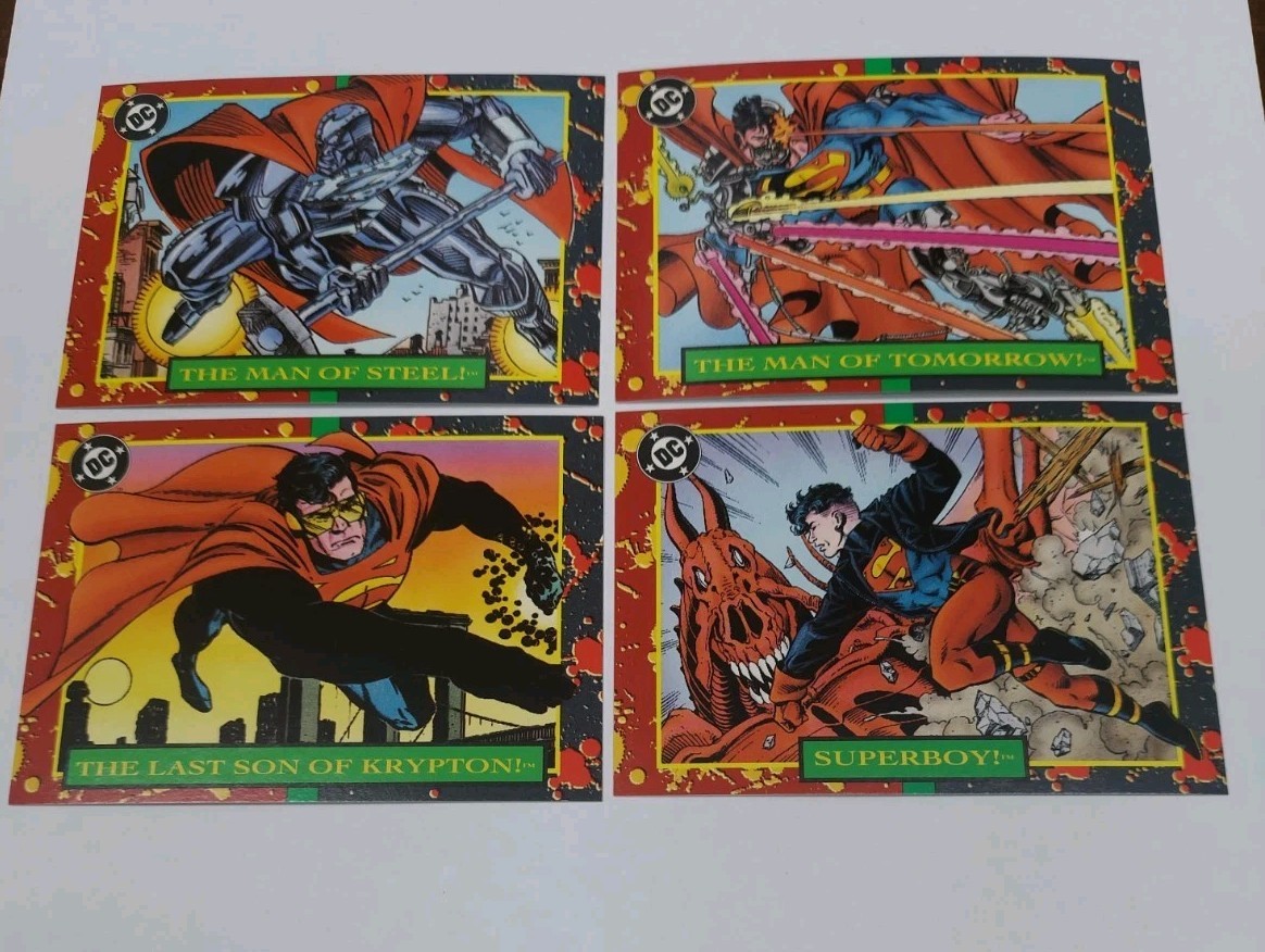 1993 Skybox DC Comics Bloodlines 4 Card Promo Set Superman NM-MT 