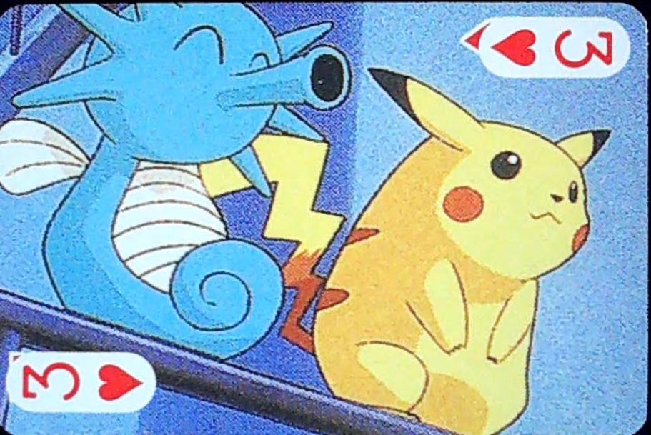 Pokemon Playing Card Pocket Monsters Pikachu Seadra Battle Scene Poker 3  Heart