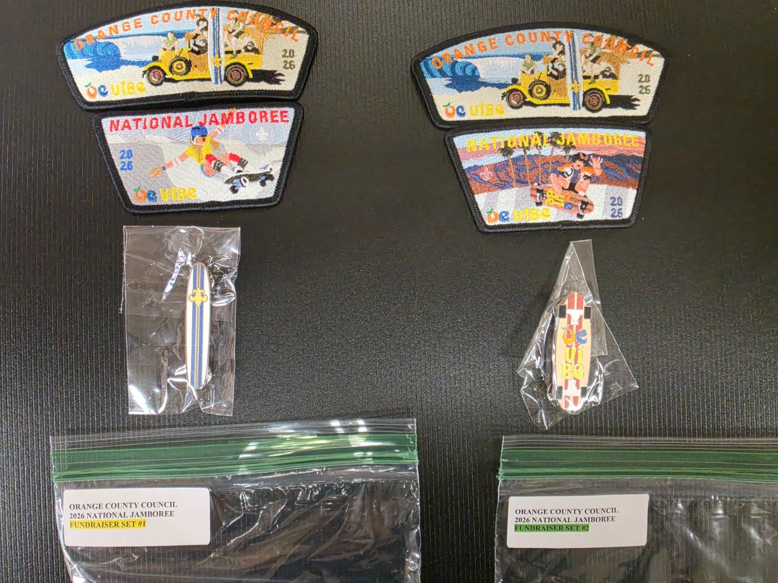 Orange County CA - 2026 National Jamboree Fundraising Patch-Pin Sets