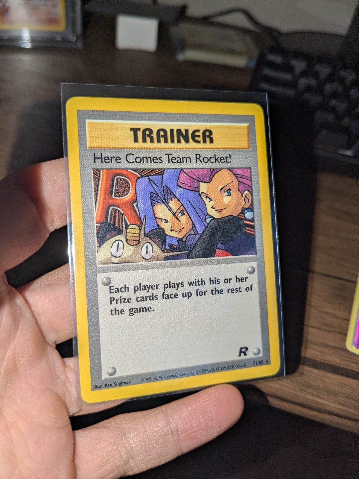 Here Comes Team Rocket 71/82 Trainer Team Rocket Rare Non Holo Pokemon Card PSA
