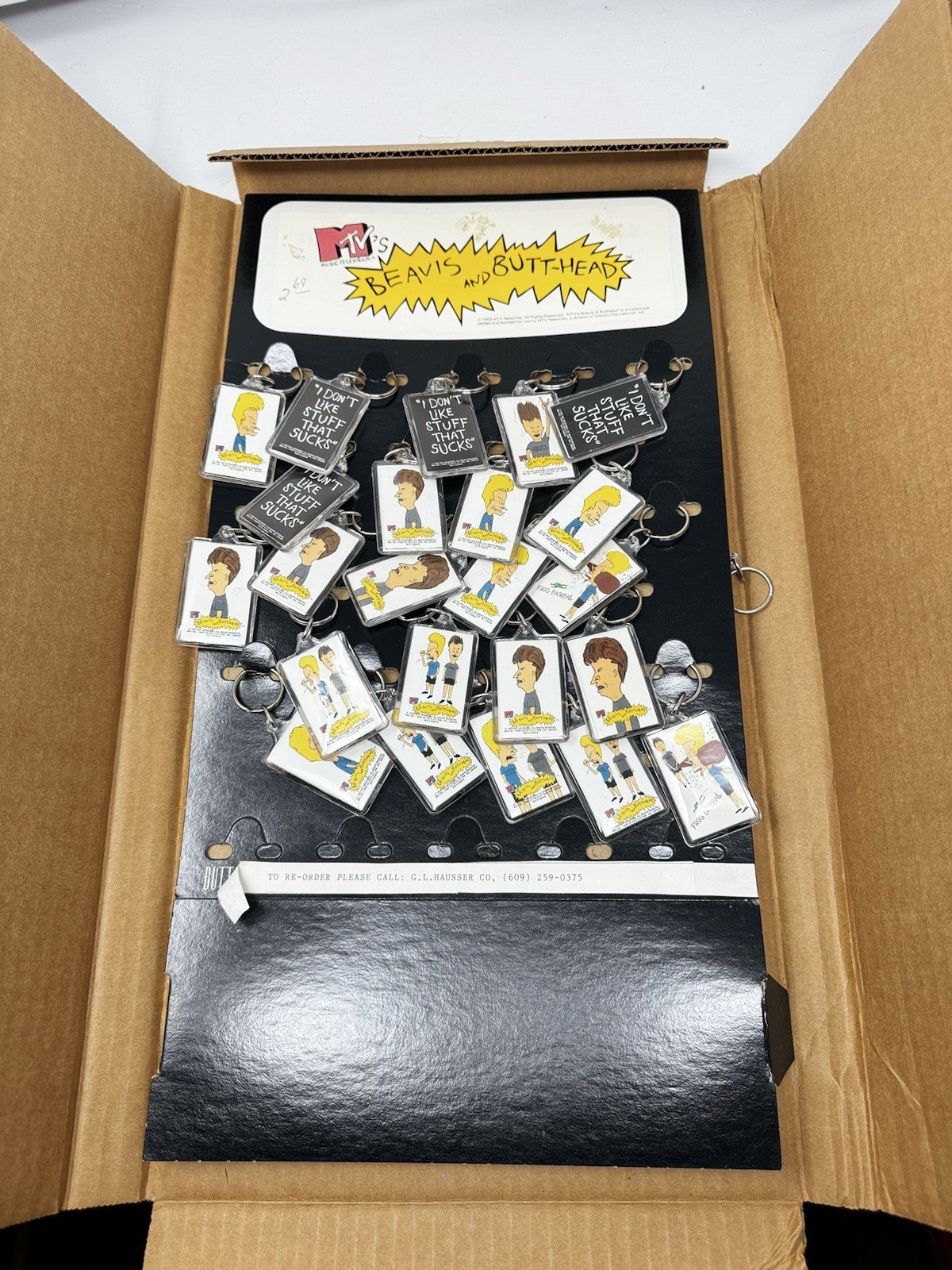 vintage beavis and butthead Keychain Store Display 29 Keychains