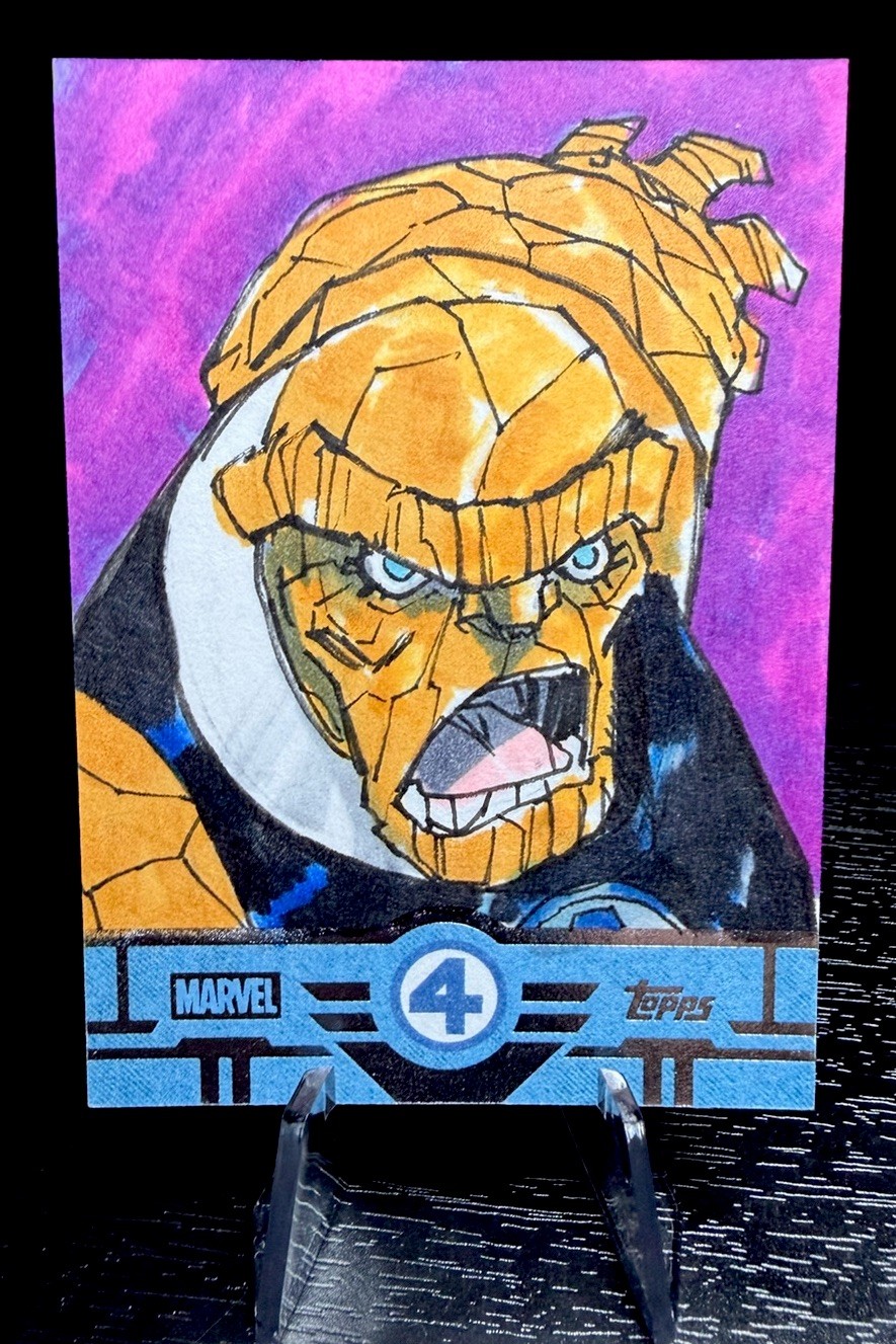 2026 Topps Finest Fantastic Four Marvel The Thing Sketch Auto 1/1 Auto Micelli