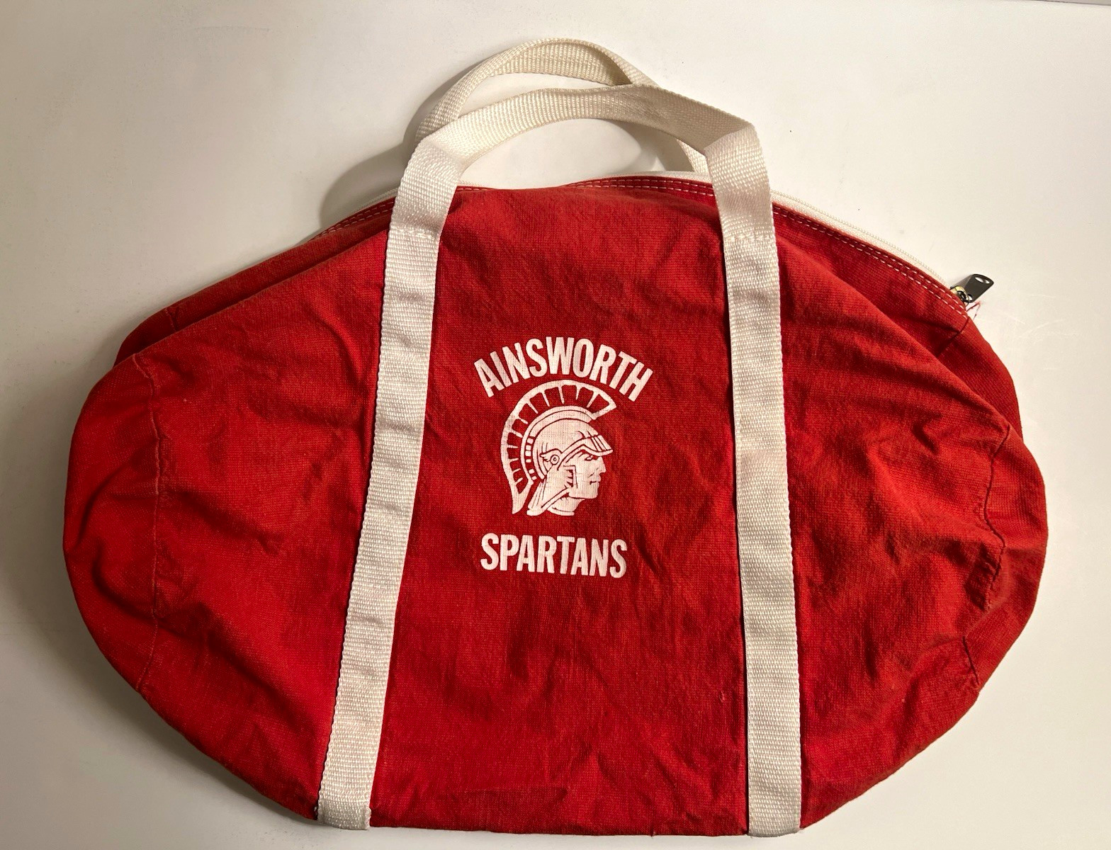 Vintage 1981 Flint Ainsworth Spartans Canvas Duffle Bag 15” Logo Michigan EX