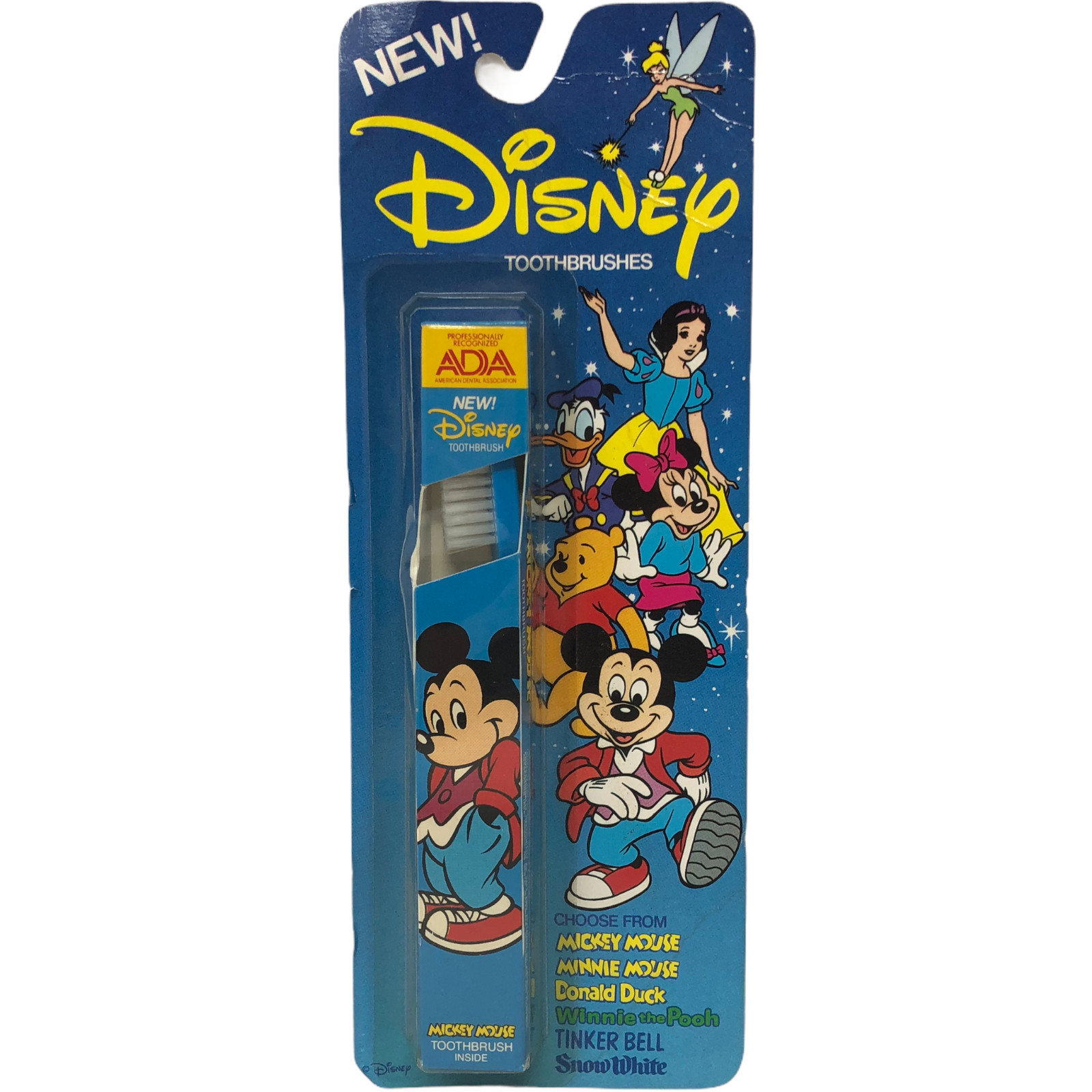 VTG NIP Disney Mickey Mouse Kids Toothbrush Sealed Dist by Lever Bros Co 