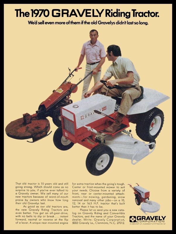 1970 Gravely Riding, Lawn, Garden Tractor NEW Sign 24x30
