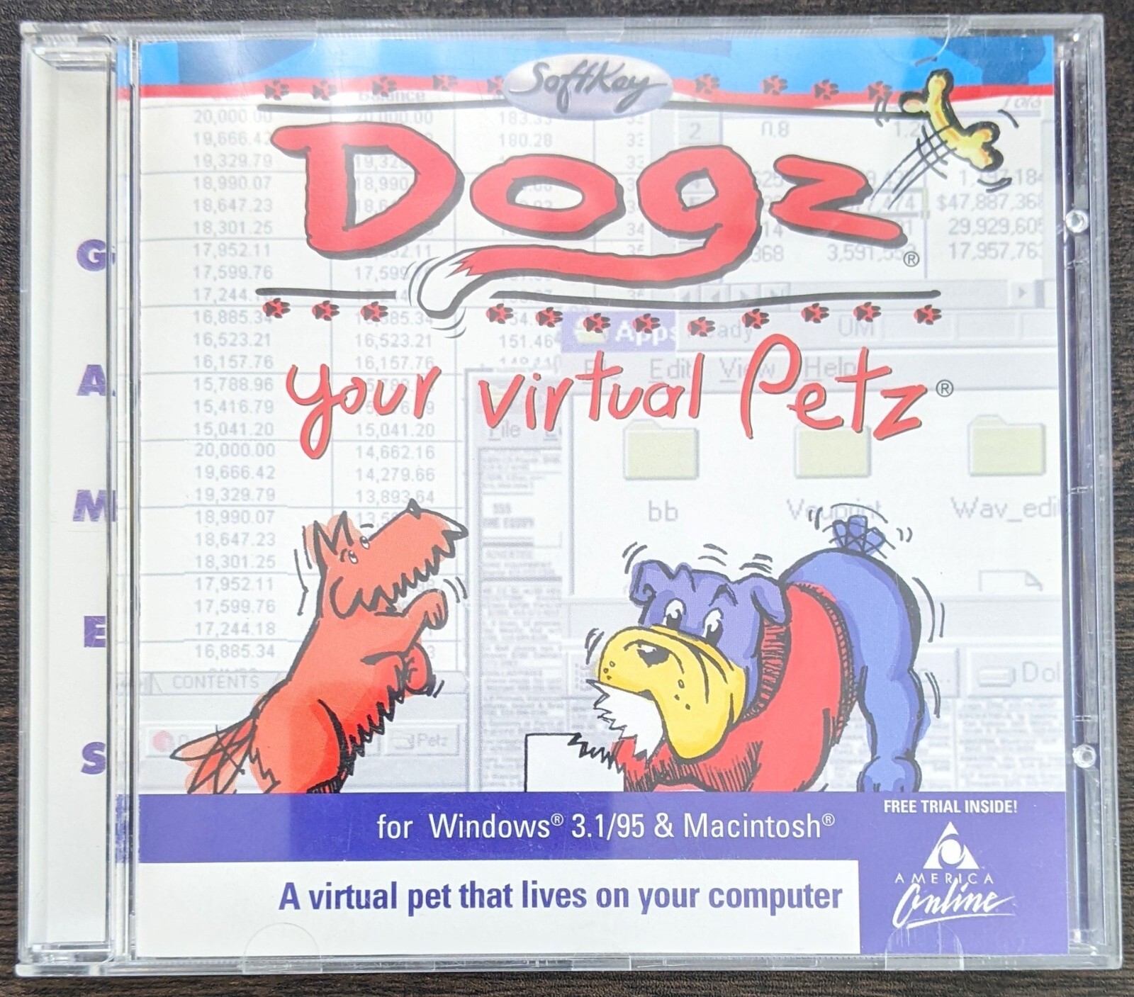 DOGZ America Online Collectible / Install Disc, AOL CD Your Virtual Pets Game