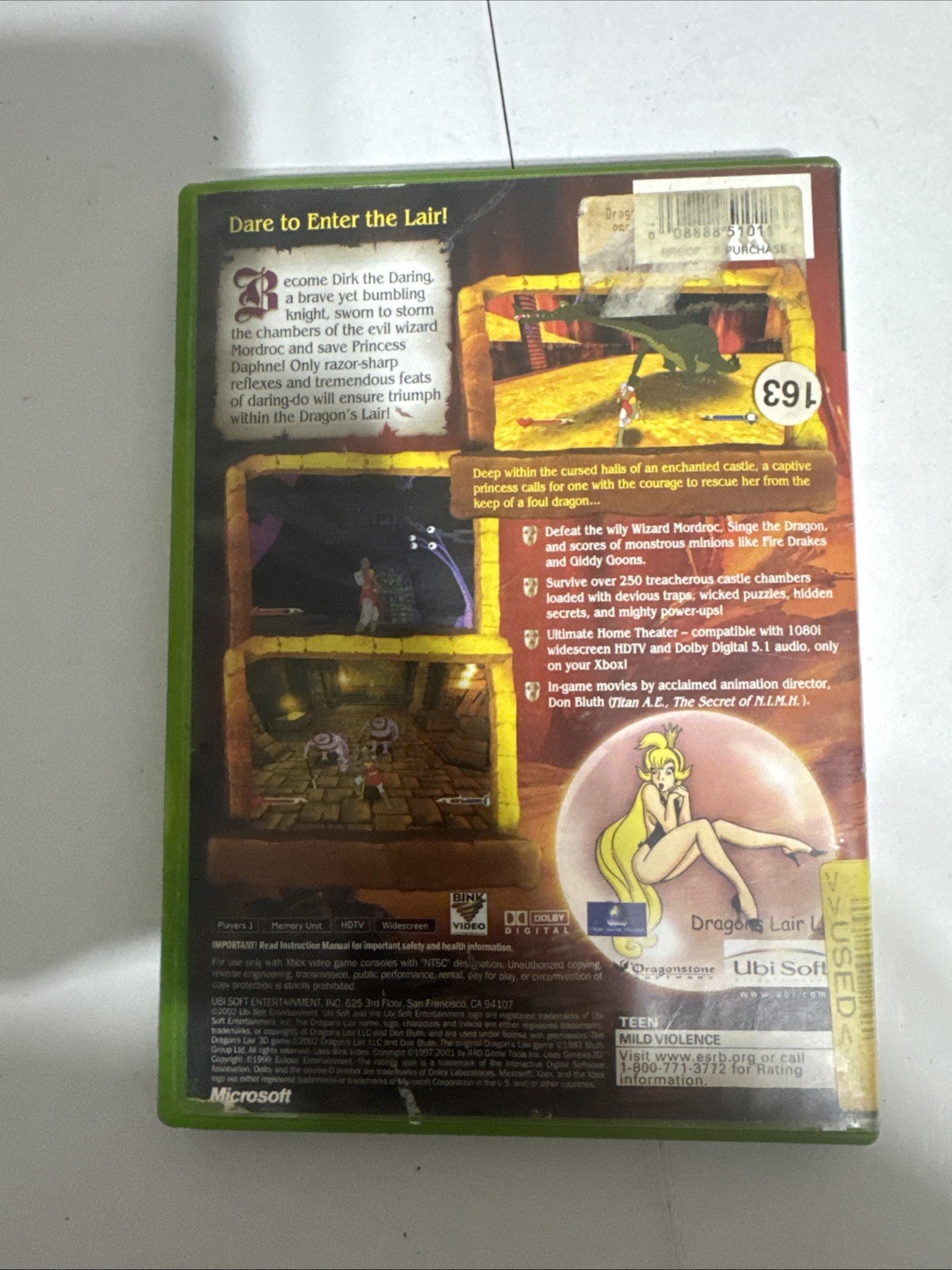 Dragon's Lair 3D: Return to the Lair (Microsoft Xbox, 2002) No Manual 