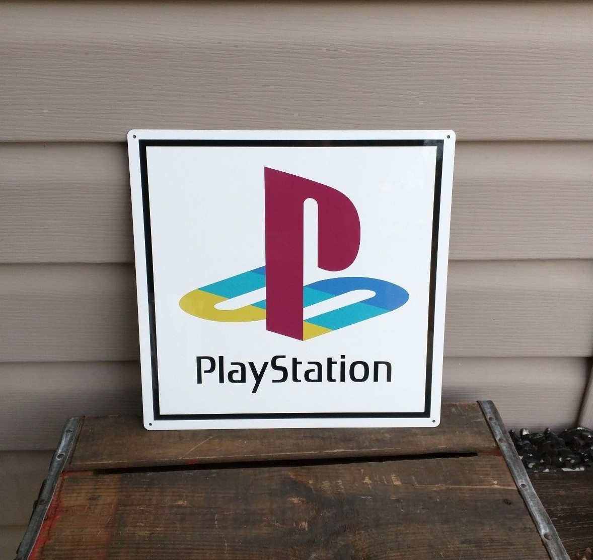 Playstation Metal Sign Game Room Mancave 12x12