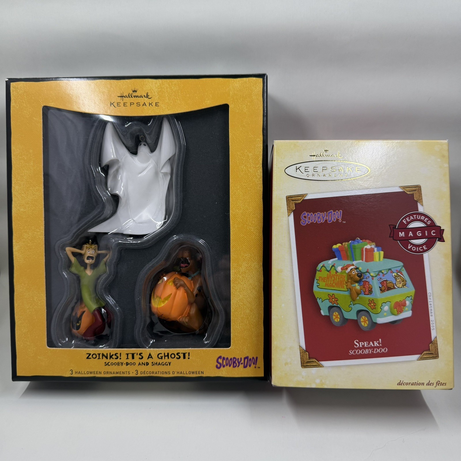 Lot of 4 Hallmark Christmas Ornaments- Scooby Doo Mystery Machine, Shaggy, Ghost