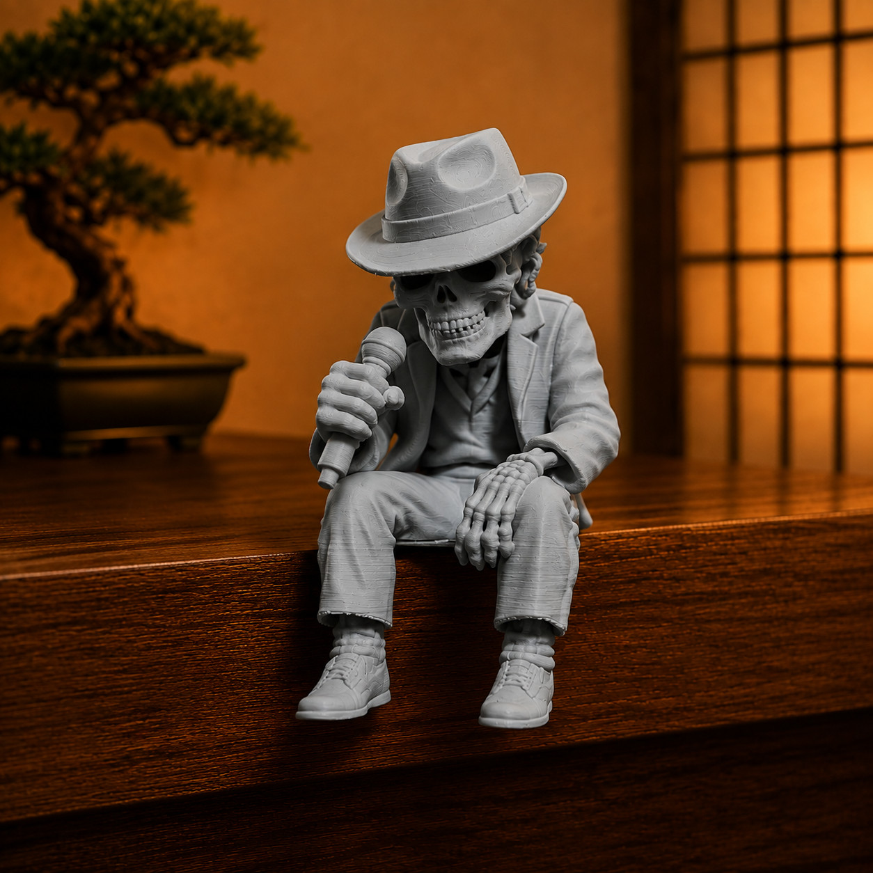 Ledge SkulZ Michael Bones Jackson Skeleton Shelf Sitter 3D Printed Figurine