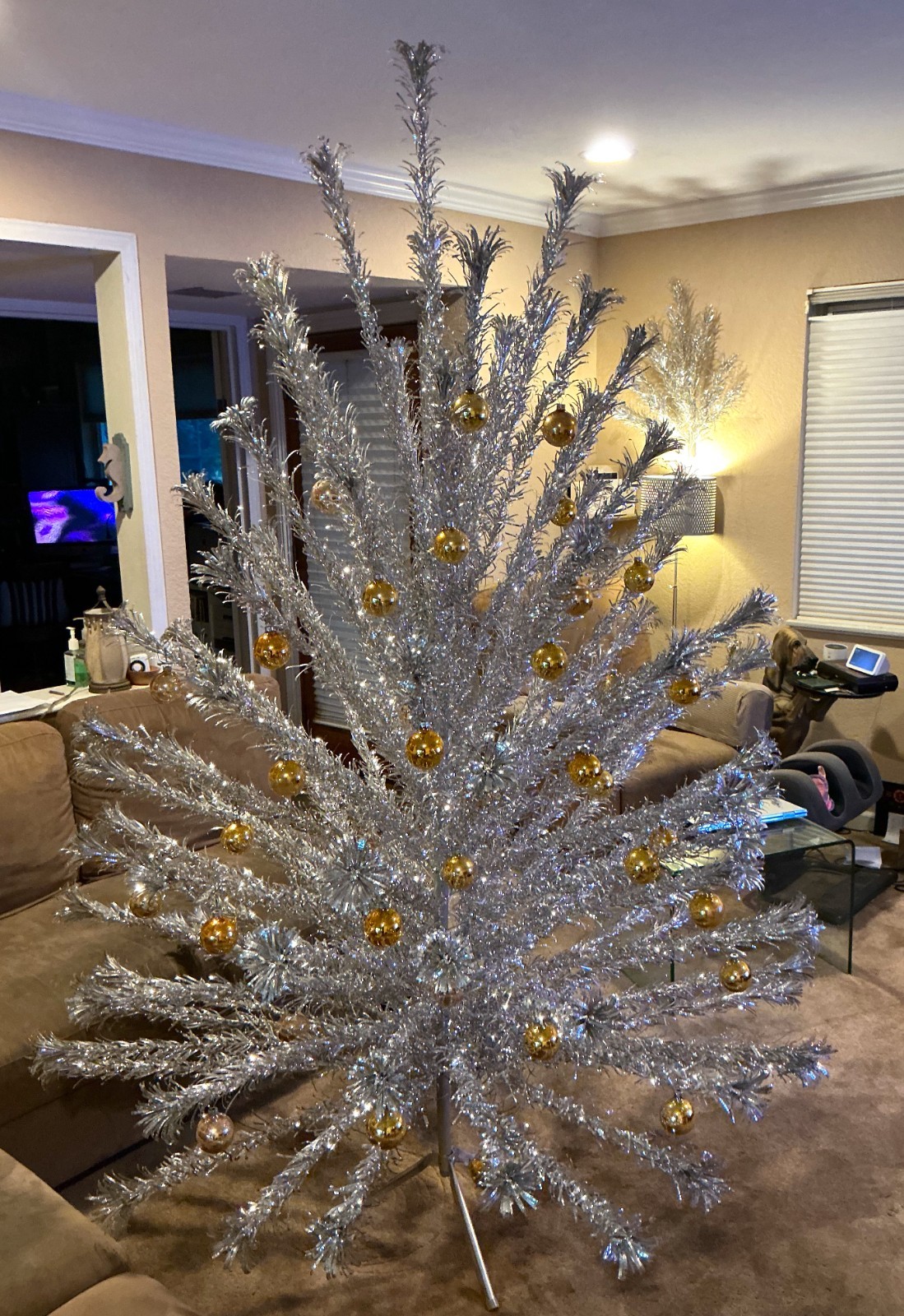 Vintage 7FT Evergleam Aluminum Christmas Tree 100 29\