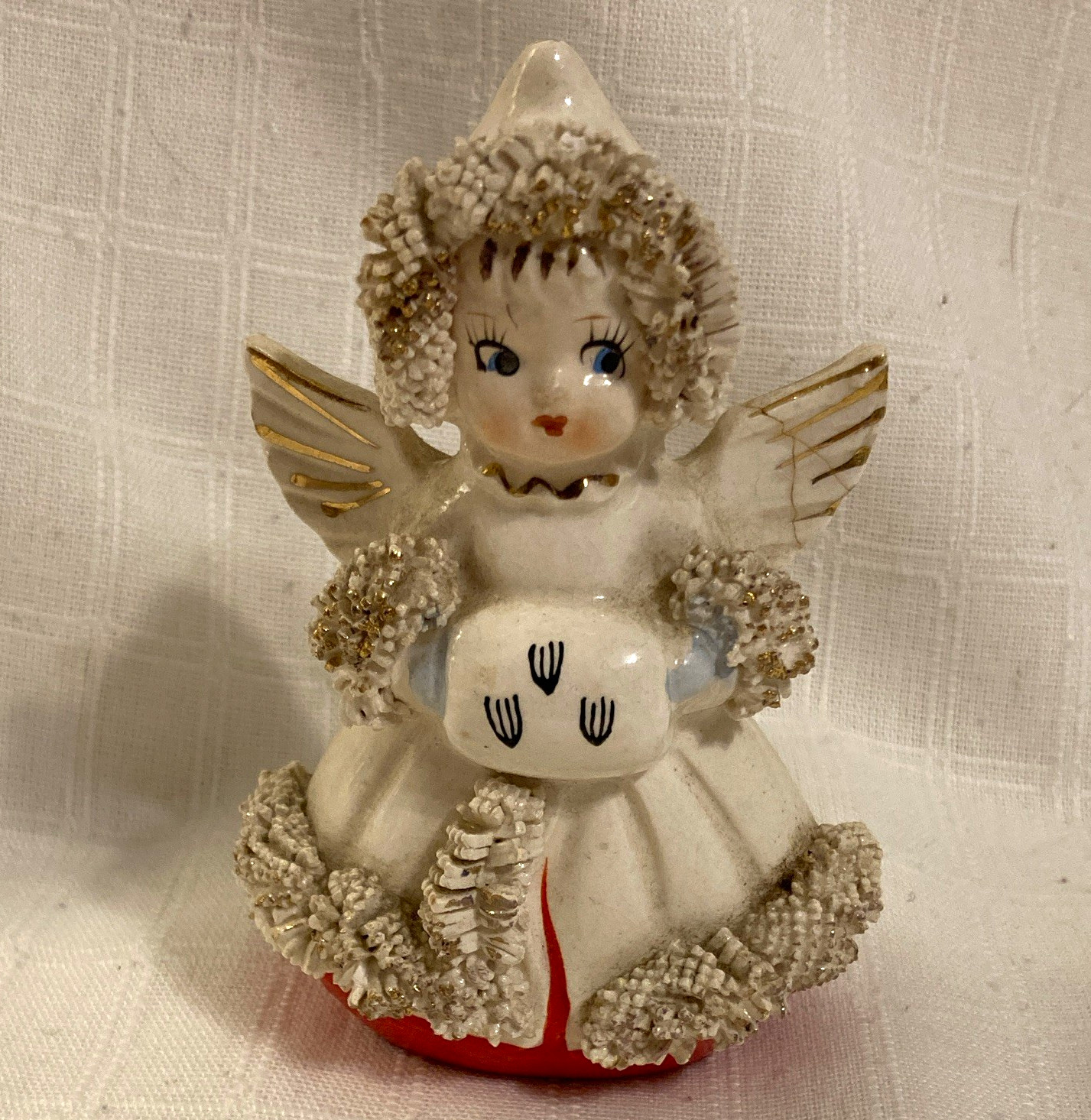 Vintage Ceramic Holt Howard Angel Pepper Shaker Spaghetti  Wing As Is Christmas