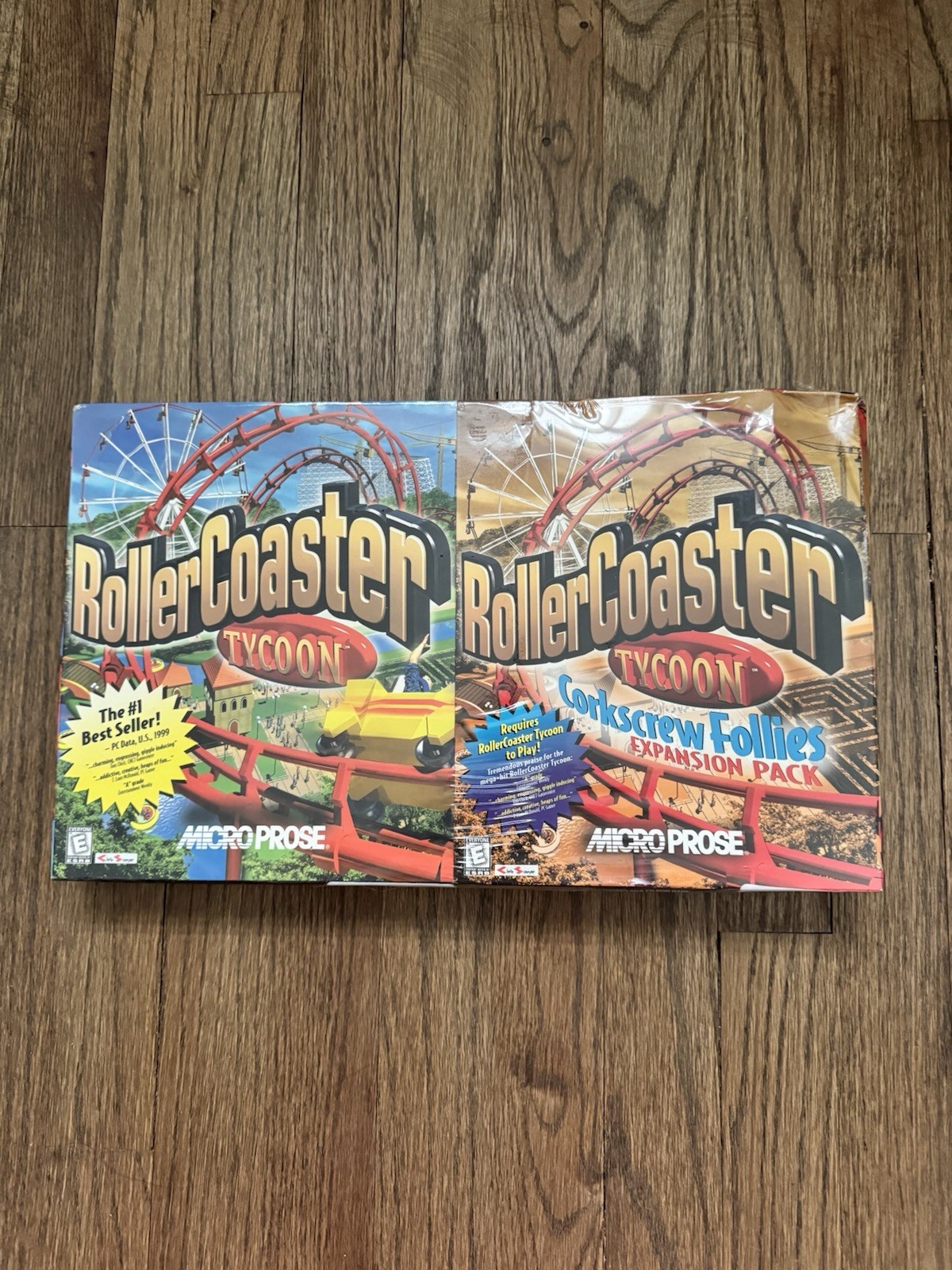 Factory Sealed RollerCoaster Tycoon + Corkscrew Follies Big Box PC Bundle