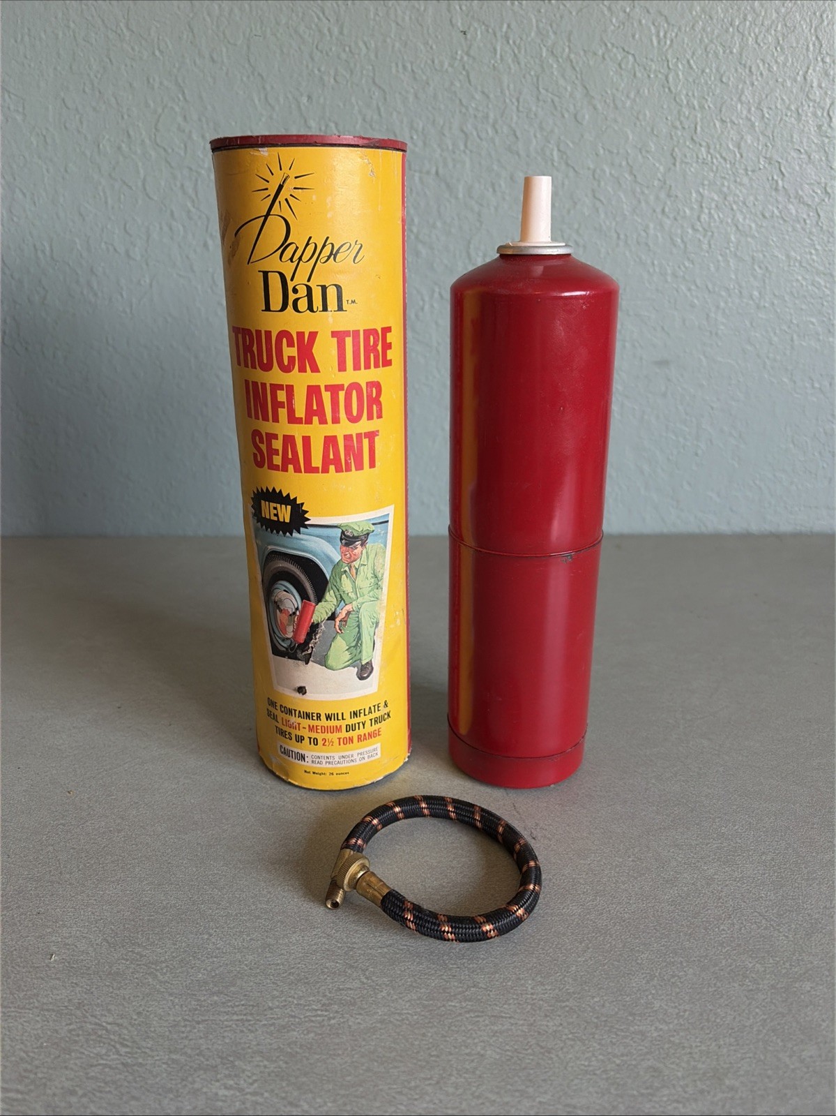 Vtg 60s Dapper Dan Truck Tire Inflator Sealant TI-50 Made in USA Retro Mechanic