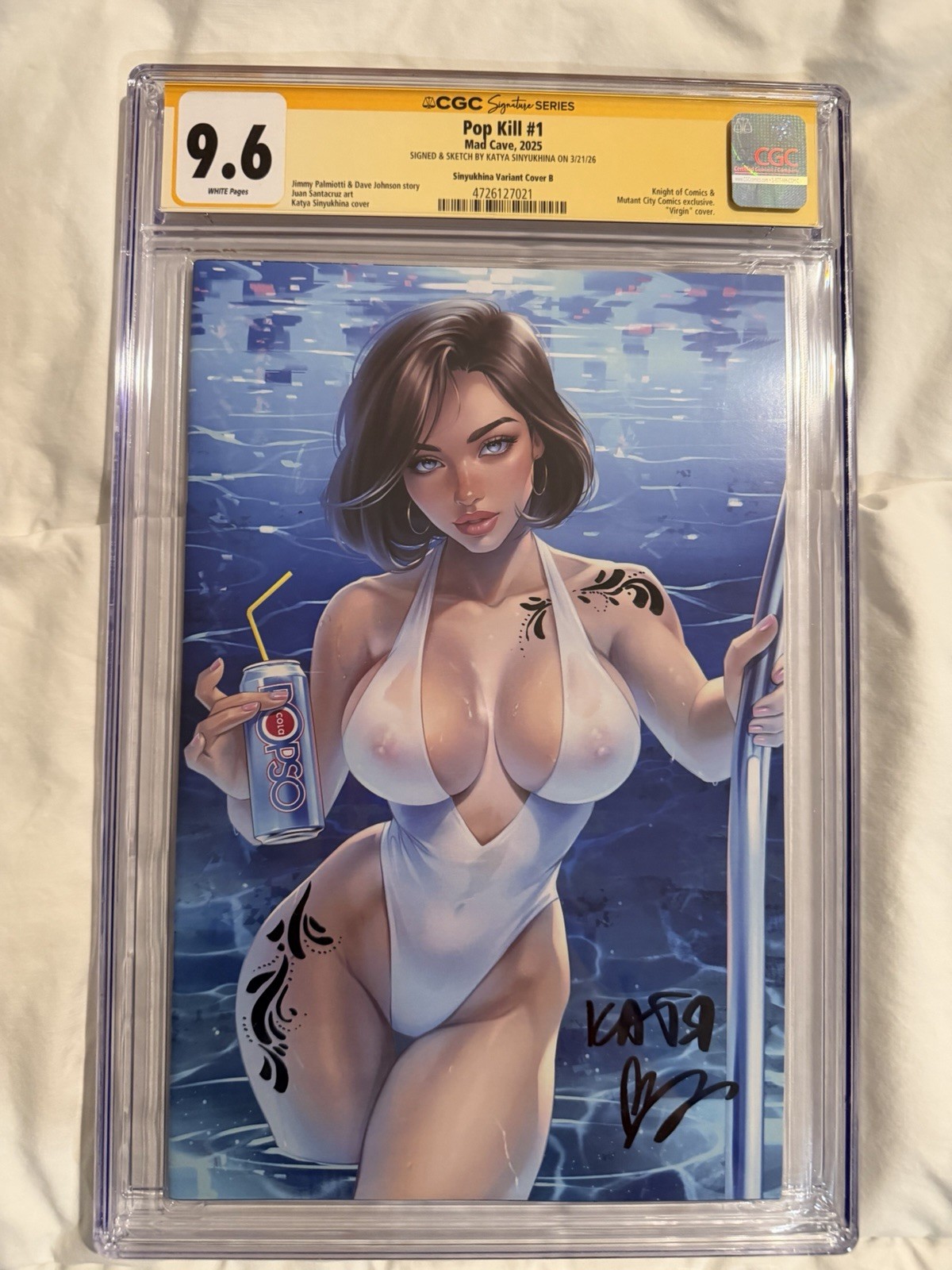 Pop Kill #1 Mad Cave 2025 CGC 9.8 Sig & Remark- Katya Sinyukhina Variant Cover B