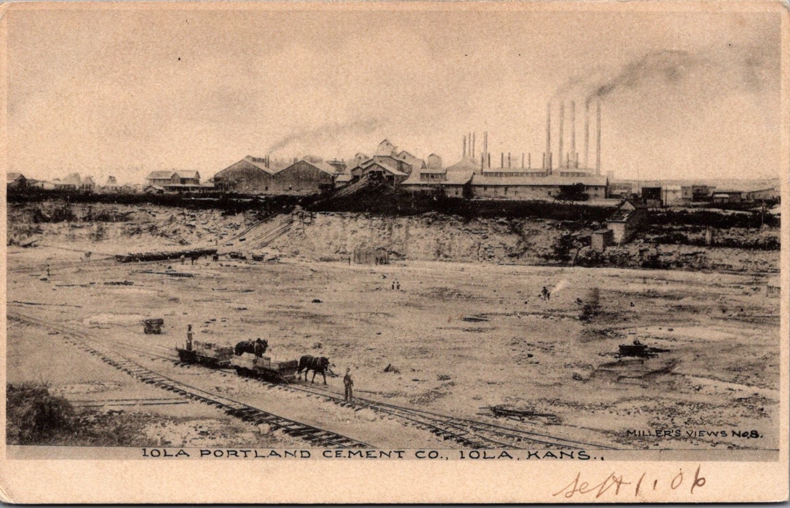 Iola Portland Cement Co Kansas 1906 Industrial Real Photo Postcard RPPC
