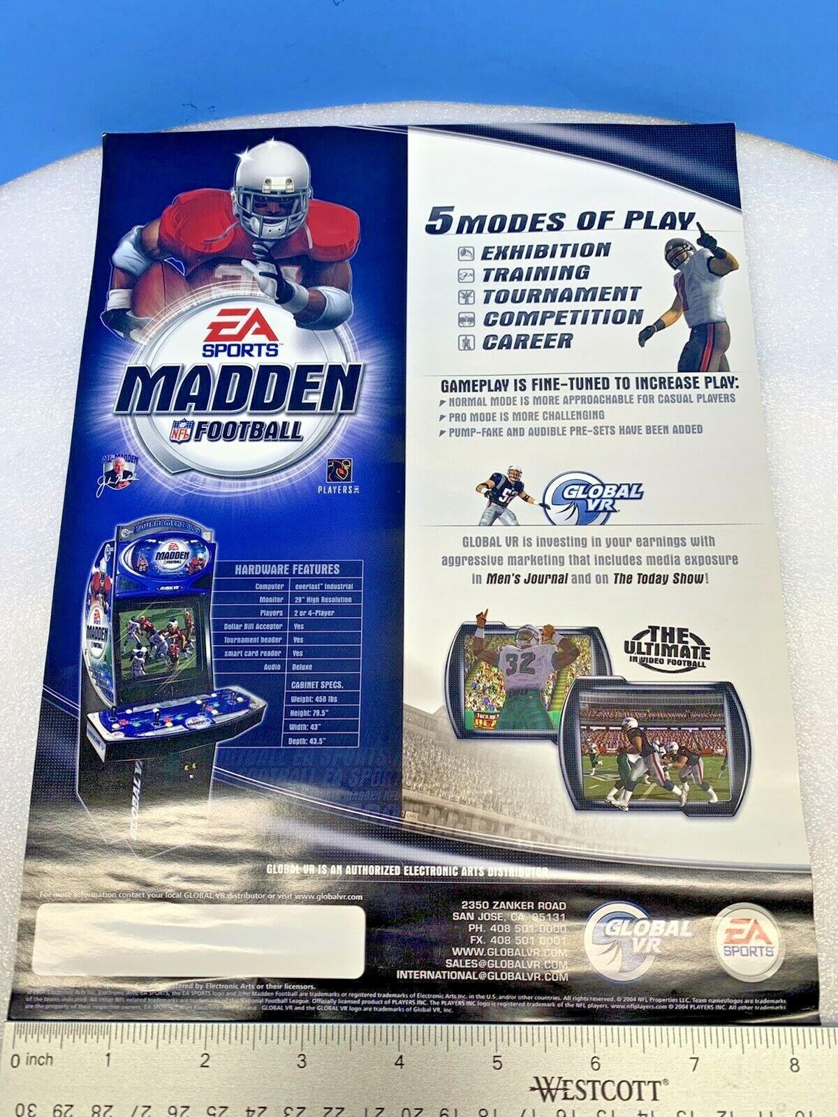 GLOBAL VR  SPORTS MADDEN FOOTBALL FLYER 