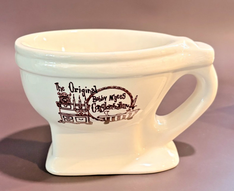 Vintage Bobby McGee's Conglomeration Toilet Mug 1970s Restaurant Memorabilia MCM