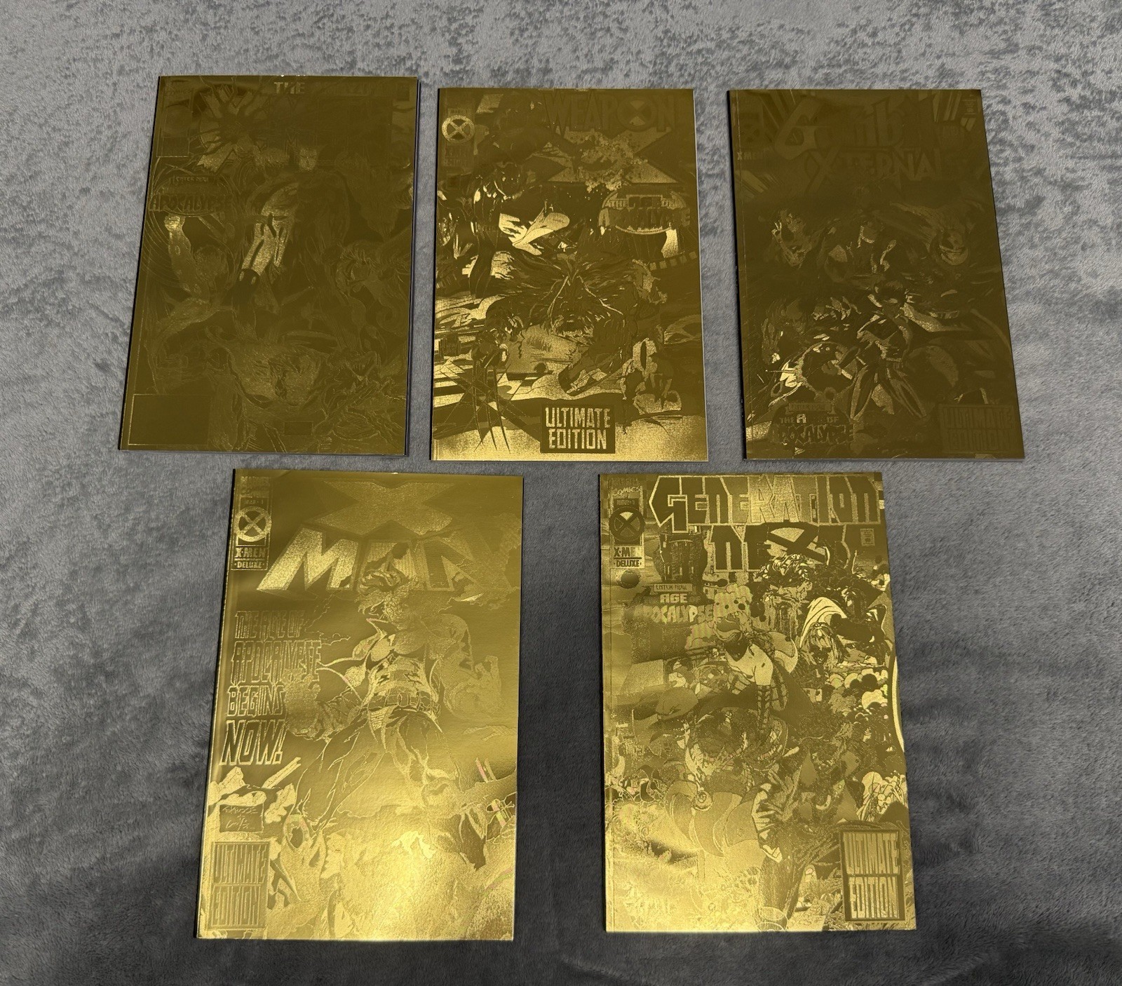 1995 Marvel X-Men Ultimate Edition Gold Foil Comics 5 Book Lot Generation X