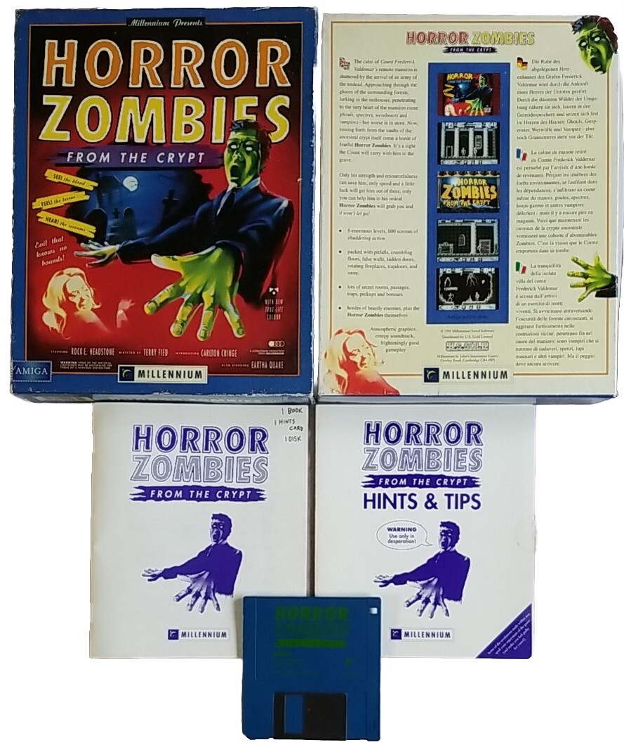 HORROR ZOMBIES FROM THE CRYPT Commodore AMIGA RARE Vintage Game 
