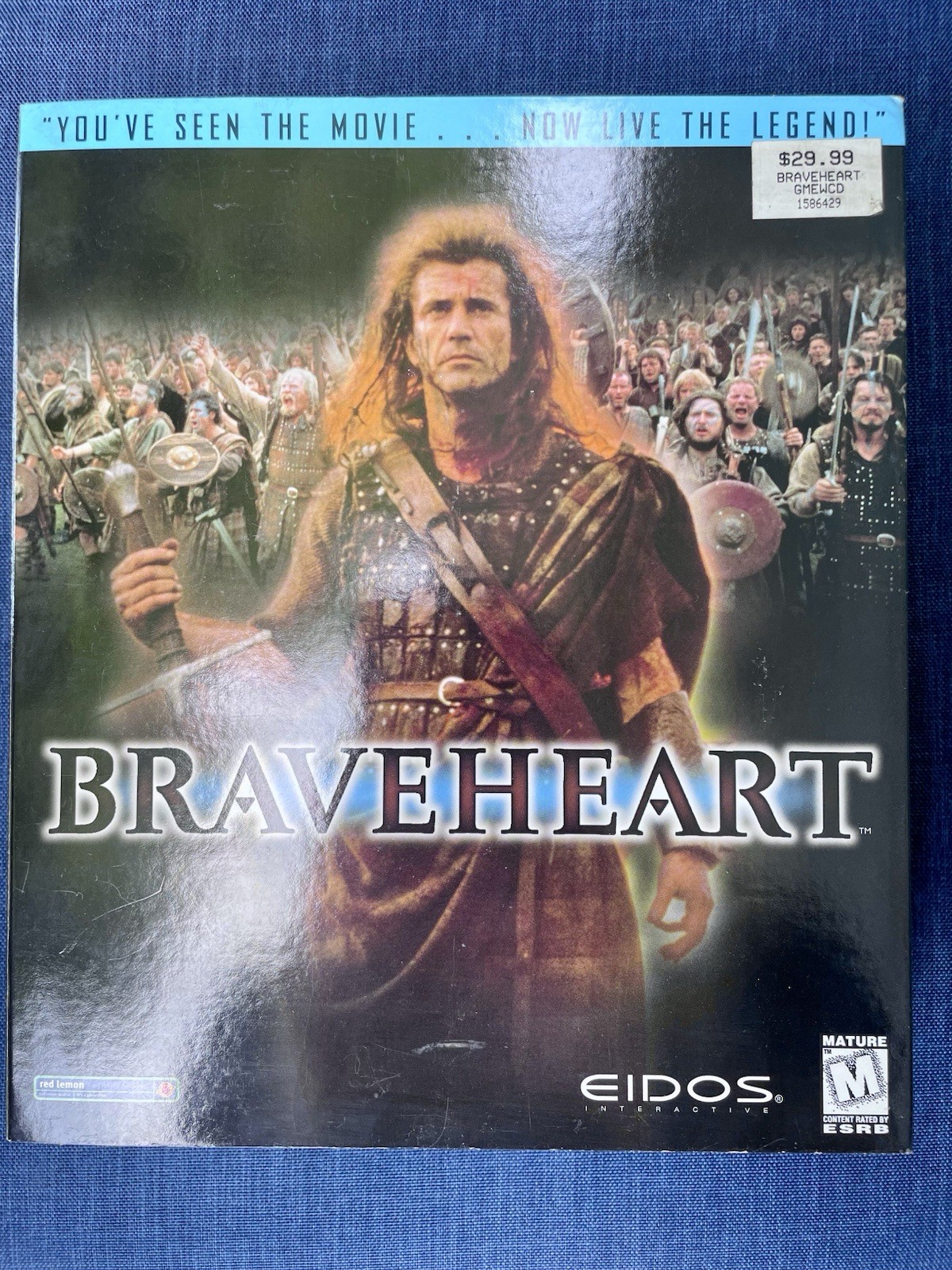NEW Sealed Braveheart BIG BOX PC Computer Video Game Eidos Red Lemon Windows 95