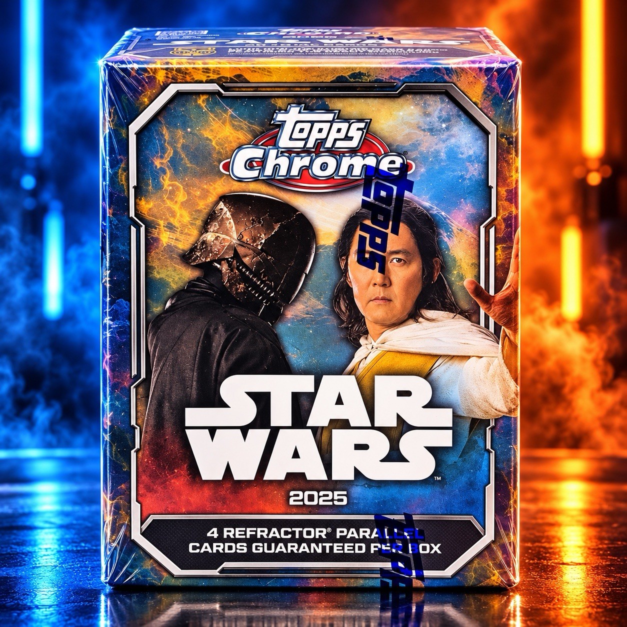 2025 TOPPS CHROME STAR WARS VALUE BOX SEALED 8 PACKS 4 REFRACTOR PARALLELS