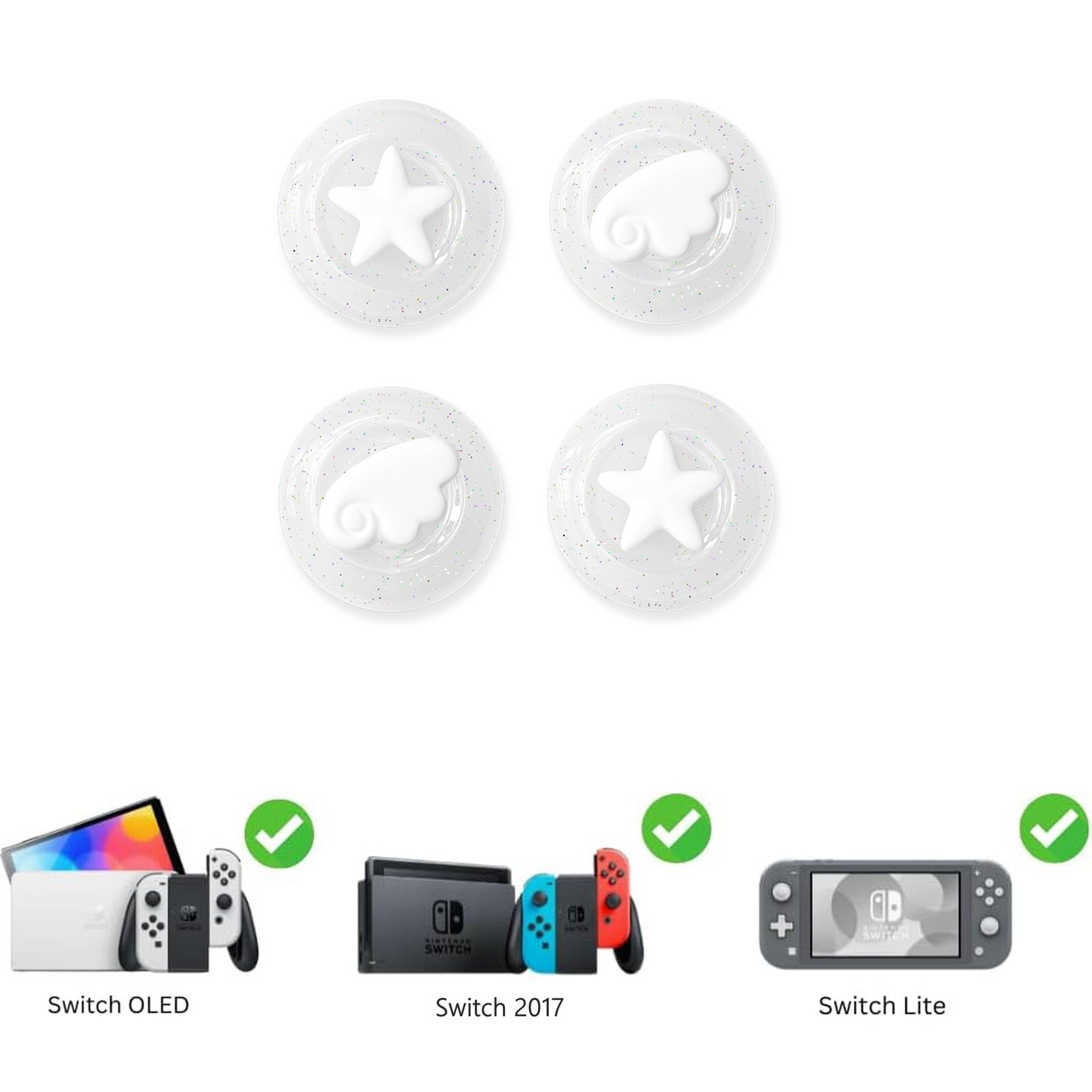 GeekShare Thumb Grip Caps for Switch/OLED/LITE/2025 Joystick Cover Soap Bubbles