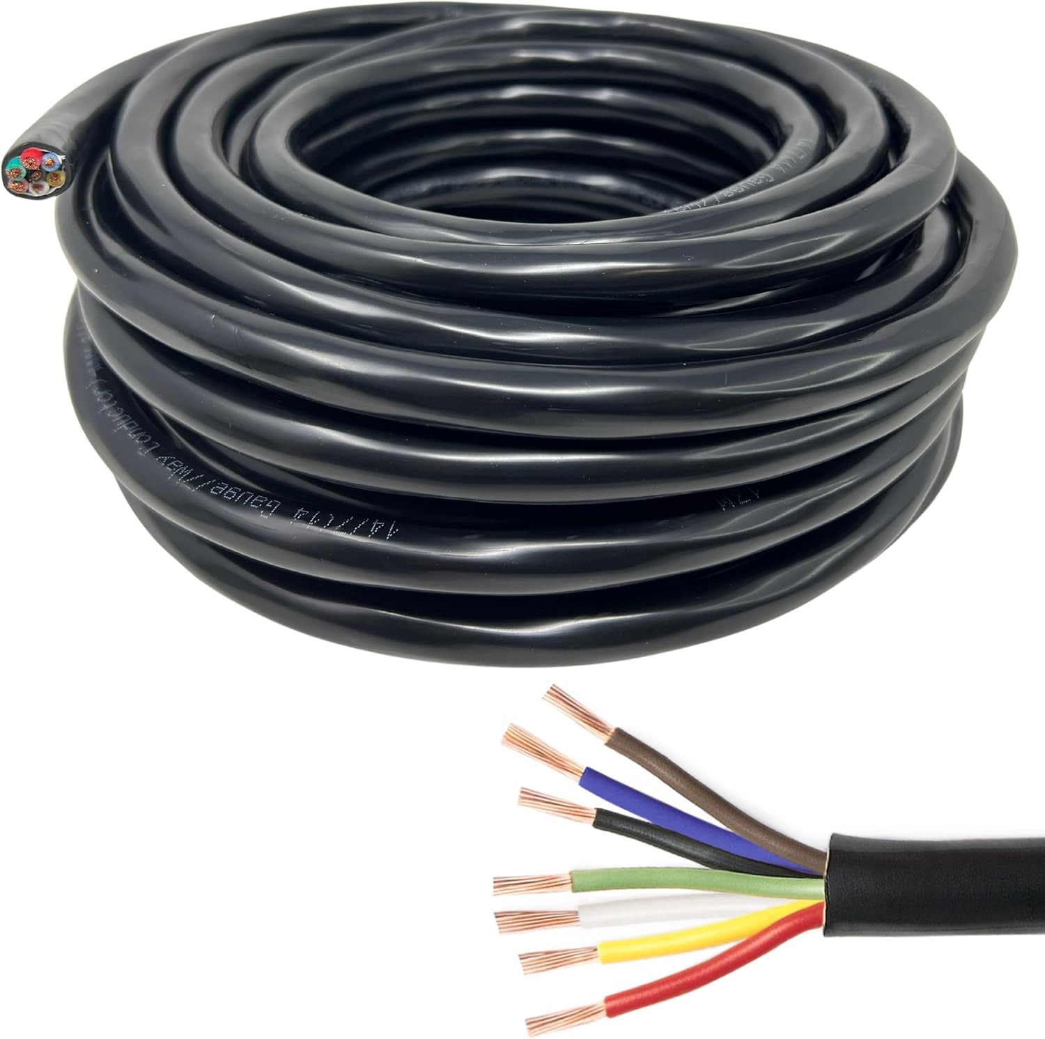 [] Heavy Duty 14 Gauge 7 Way Conductor Wire RV Trailer Cable Cord Insulated Stra