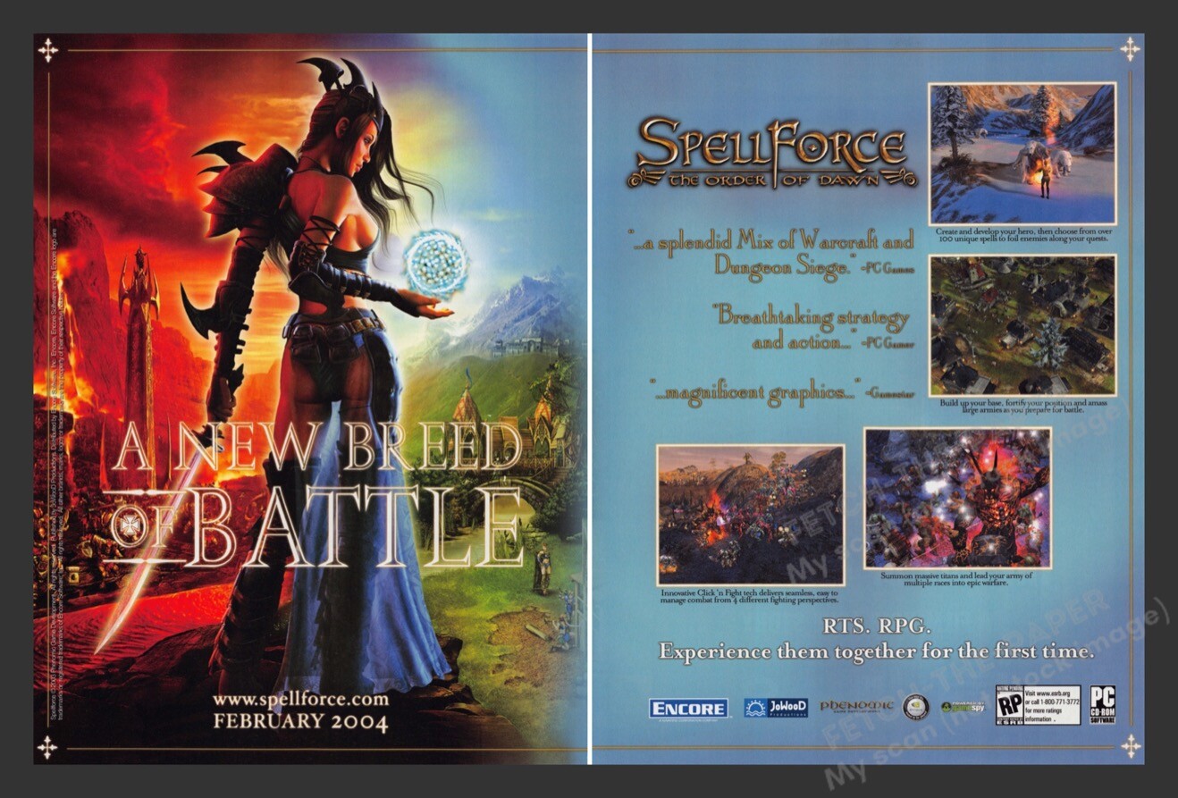SpellForce: The Order of Dawn 2000s Video Game Print Advertisement (2 Pgs) 2004