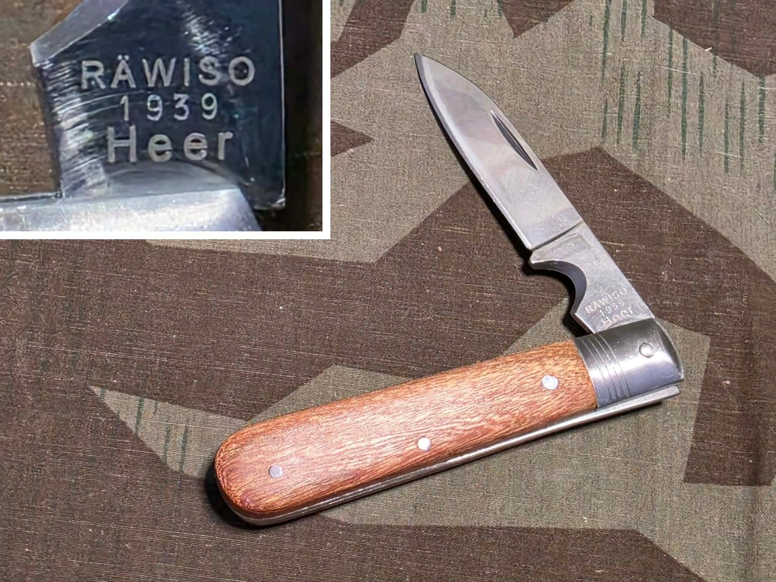 Reproduction WWII German Soldier Engineer Pocket Knife Heer 1939 Repro Wire Cut