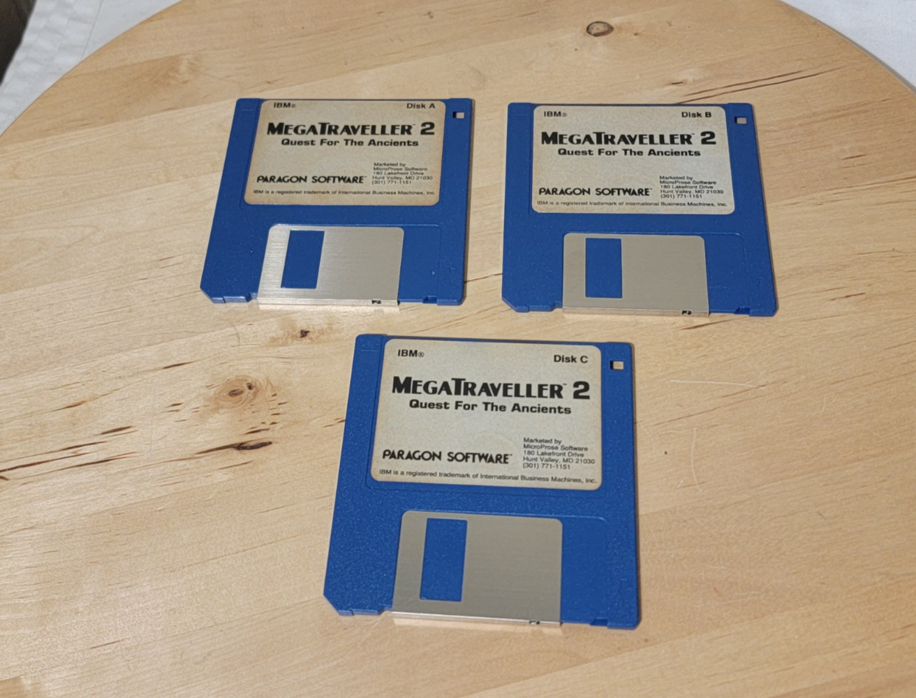 MegaTraveller 2 Quest For The Ancients PC Game IBM - Disk A B C