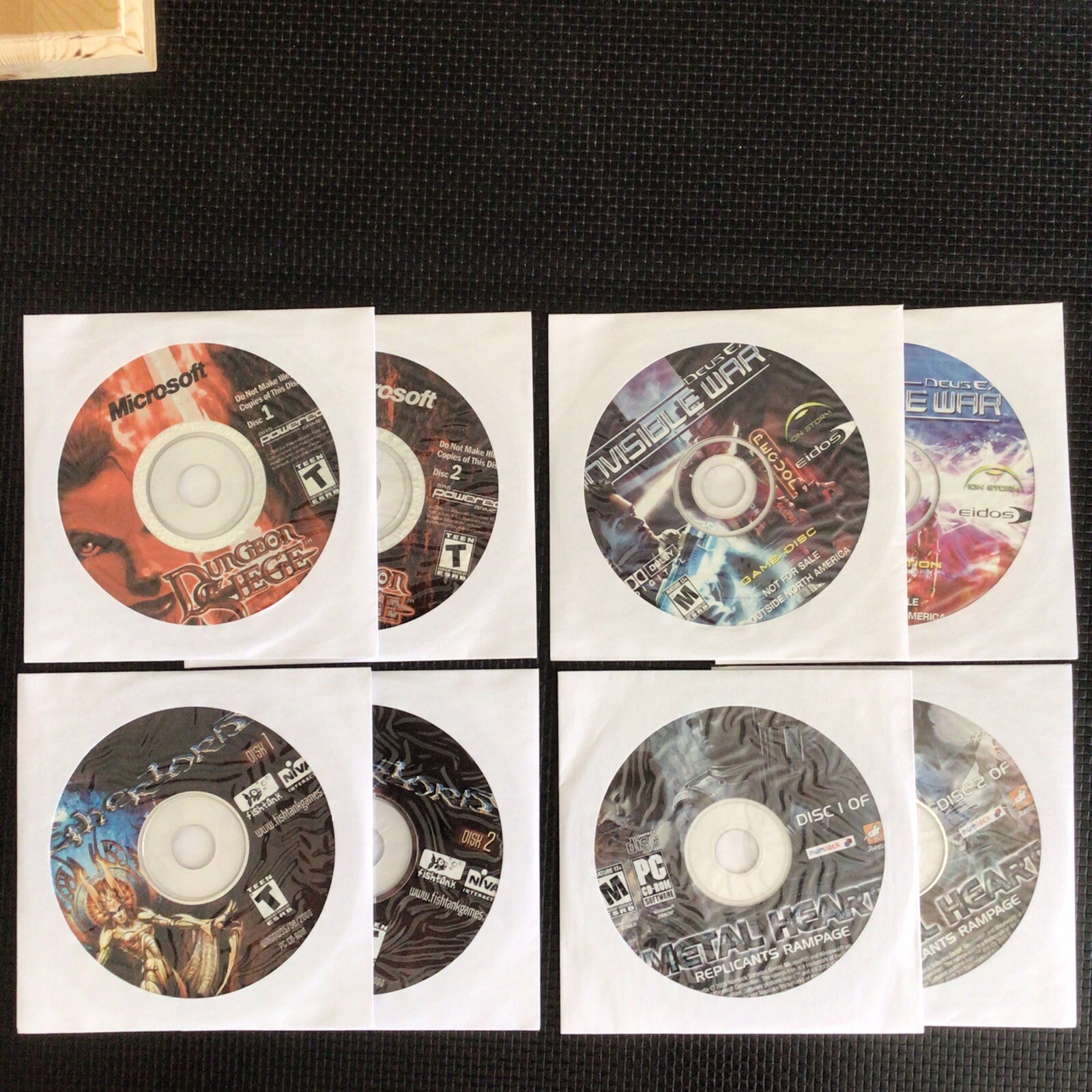 Dungeon Siege / Deus Ex / Etherlords / Metal Heart PC Game Disc Only Lot