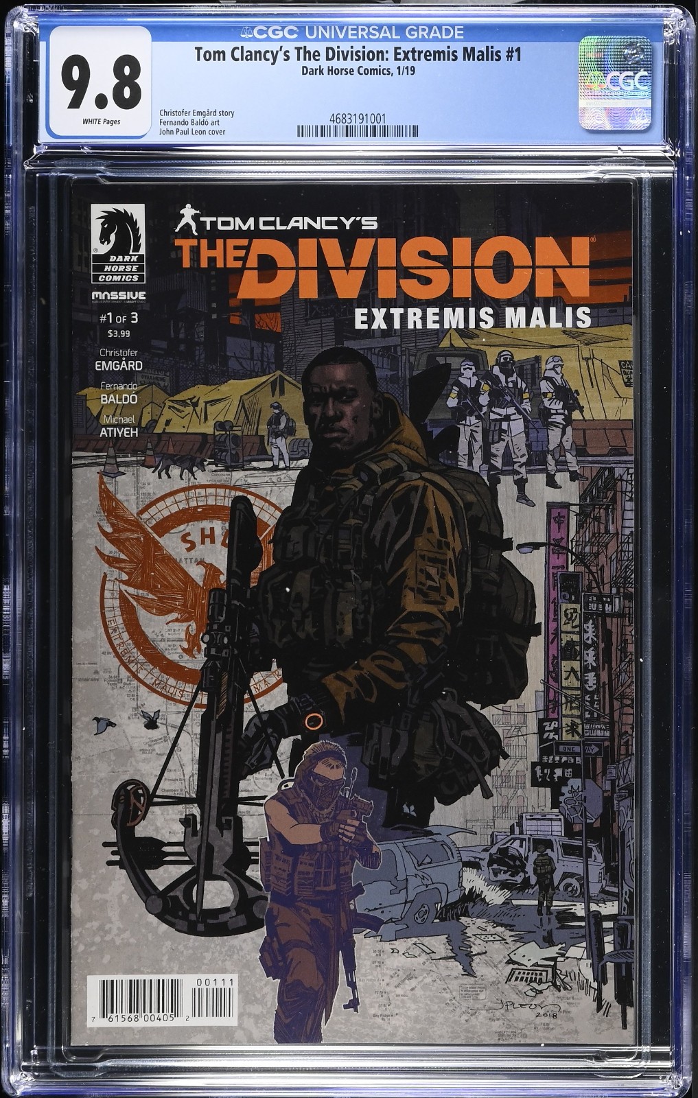TOM CLANCY'S THE DIVISION: EXTREMIS MALIS #1 (2019) CGC 9.8 WHITE PAGES