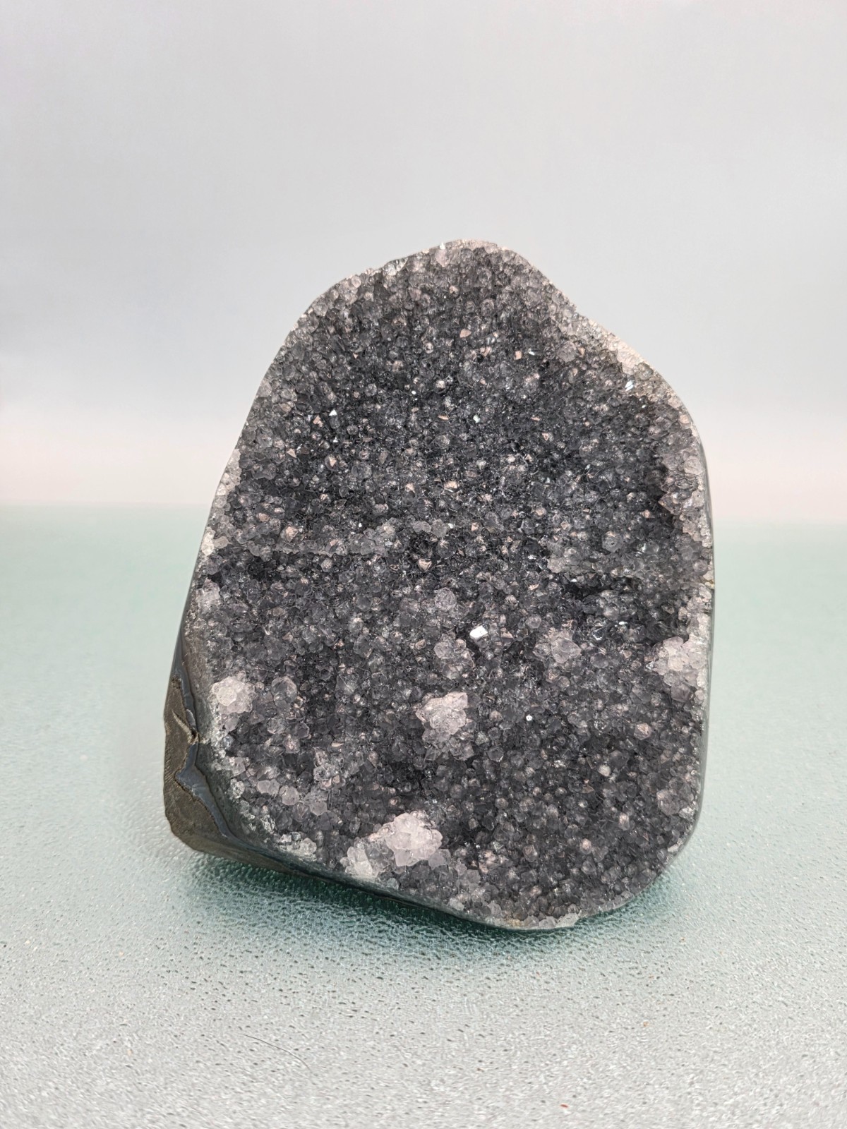1.6LB Rare Natural Black Amethyst Geode Crystal Cluster Madagascar Healing Stone