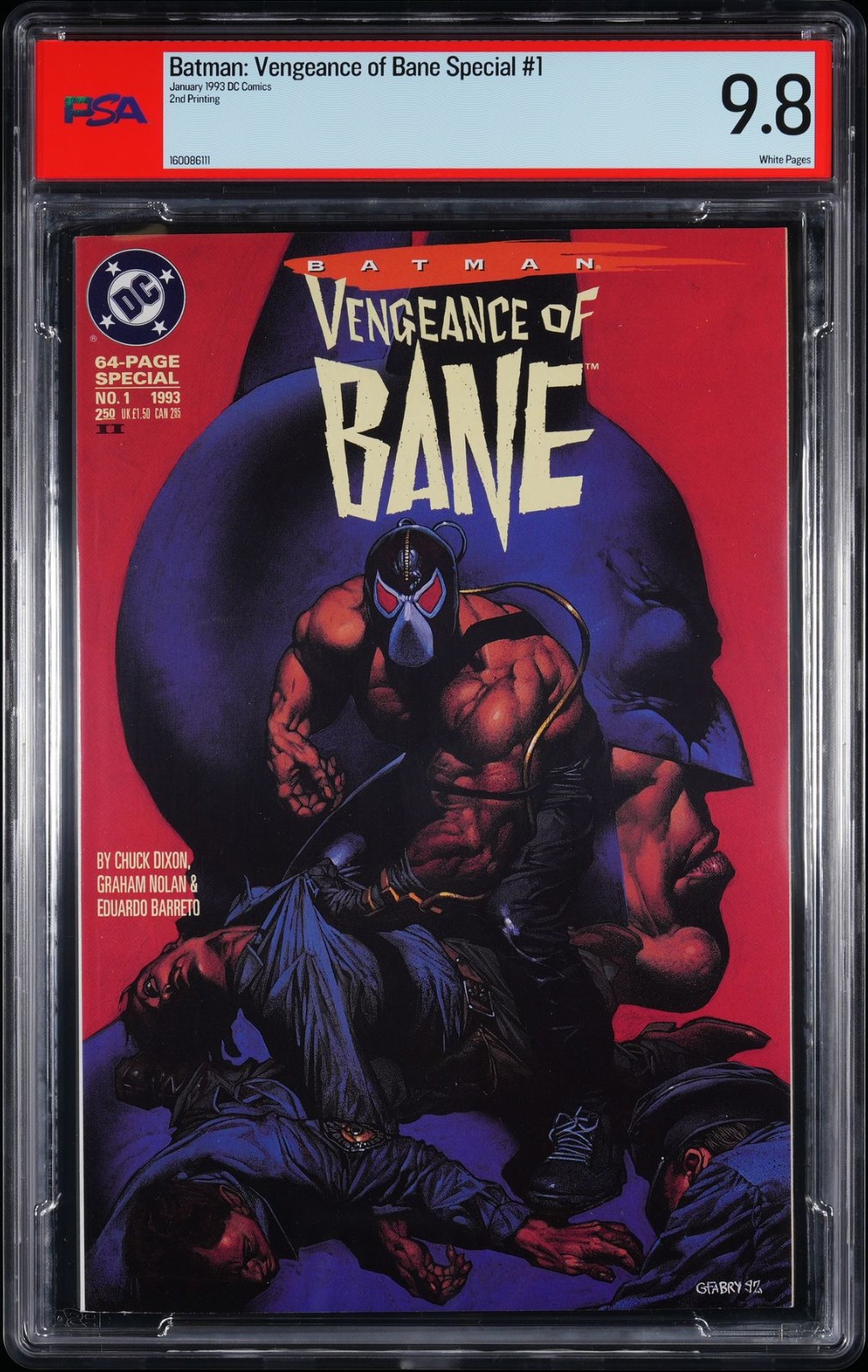 Vengeance of Bane #1 Batman 1993 White Pages, 2nd print, PSA 9.8