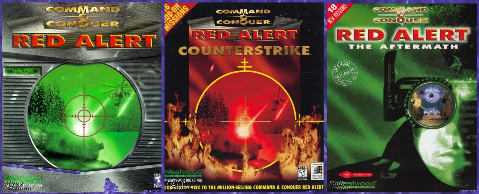 COMMAND & CONQUER RED ALERT + COUNTERSTRIKE & AFTERMATH Windows 11 10 8 7  XP