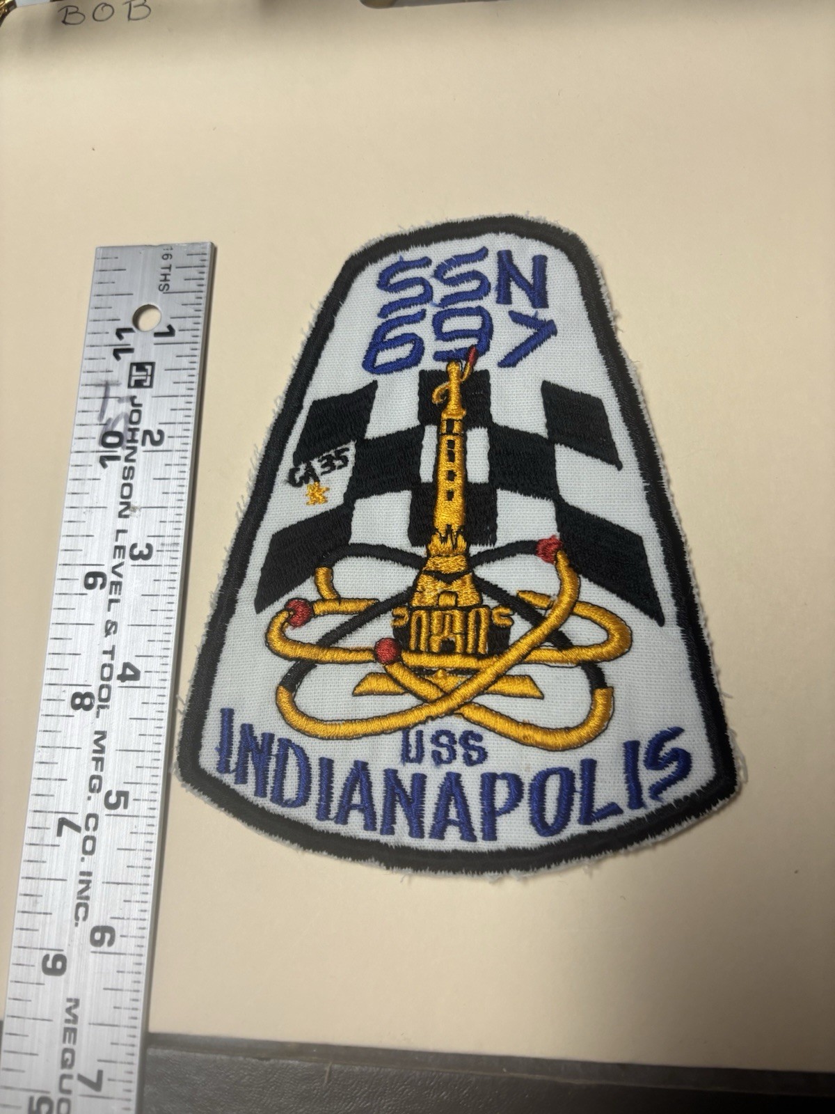 US Navy Vietnam Era U.S.S. Indianapolis Submarine Patch Asian Made