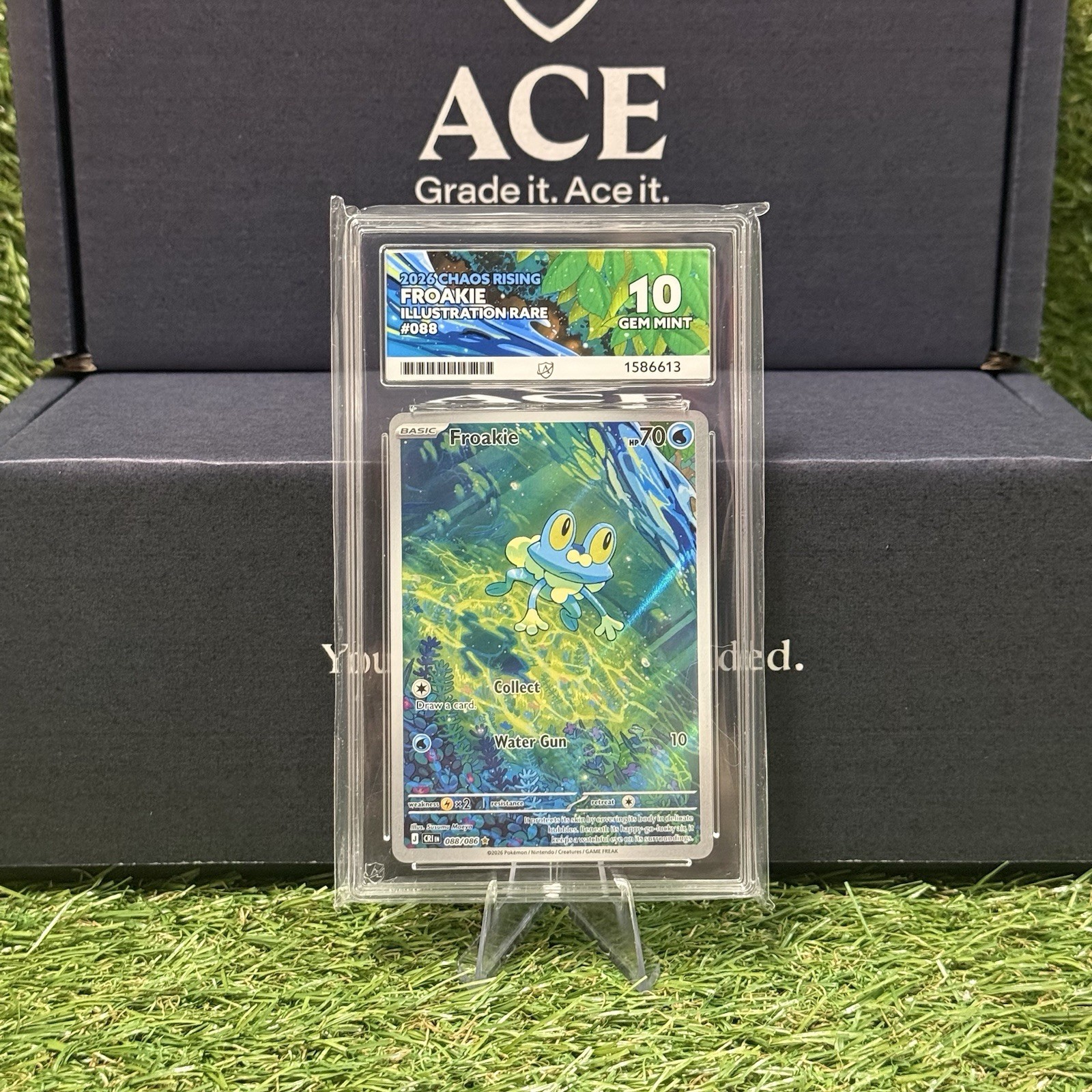 Pokémon Froakie 088/086 Chaos Rising IR Holo ACE 10 Gem Mint Perfect Subs
