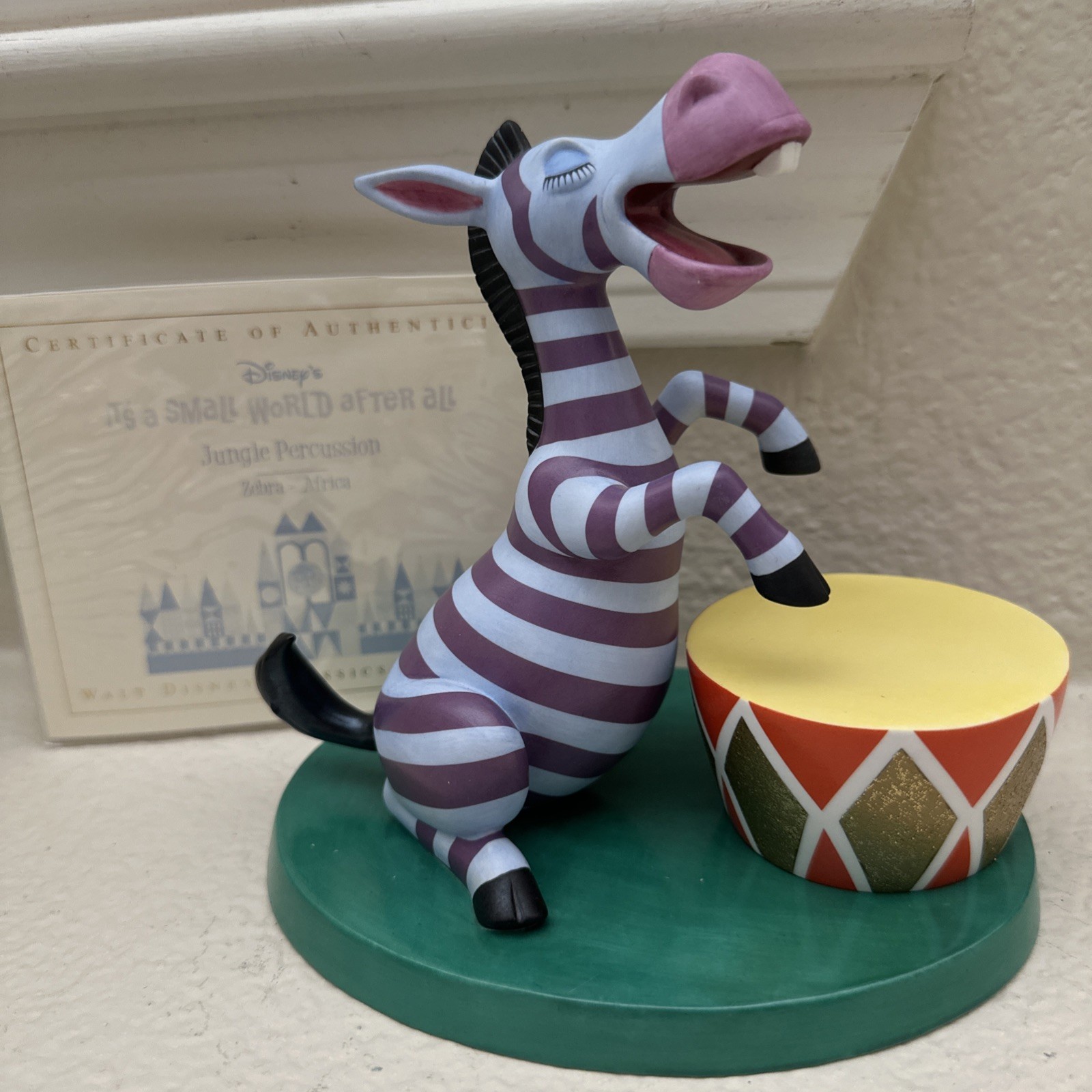 WDCC It’s A Small Word Africa Zebra Jungle Percussion COA 4009979