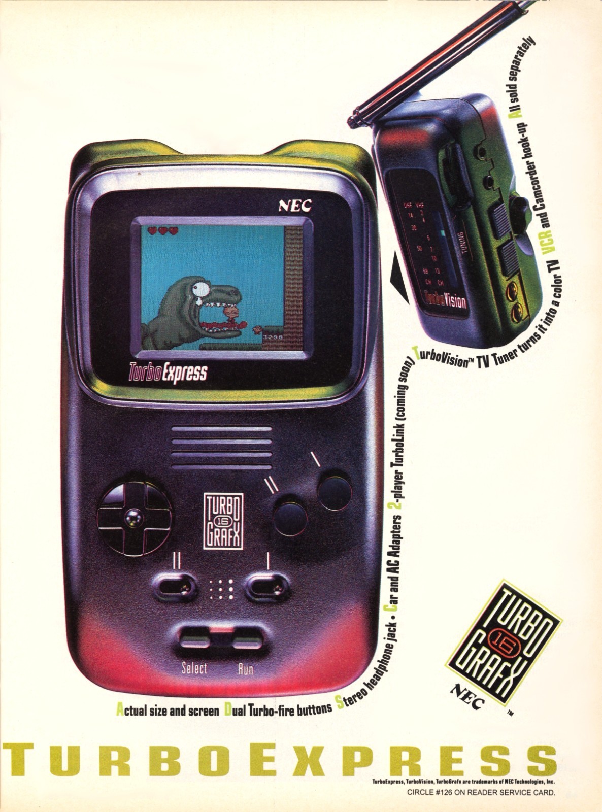 NEC Turbo Expess Handheld system Console TurboGrafx Promo Ad Art Print Poster B